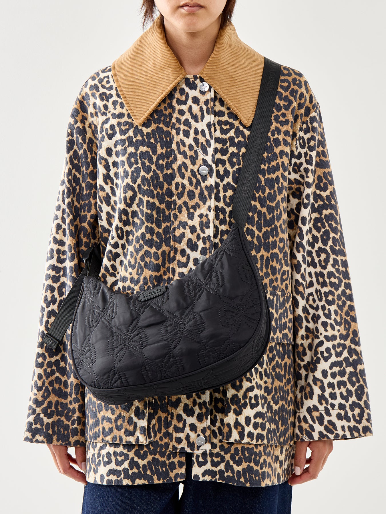 Crescent Bag with Bow Stitch Detail