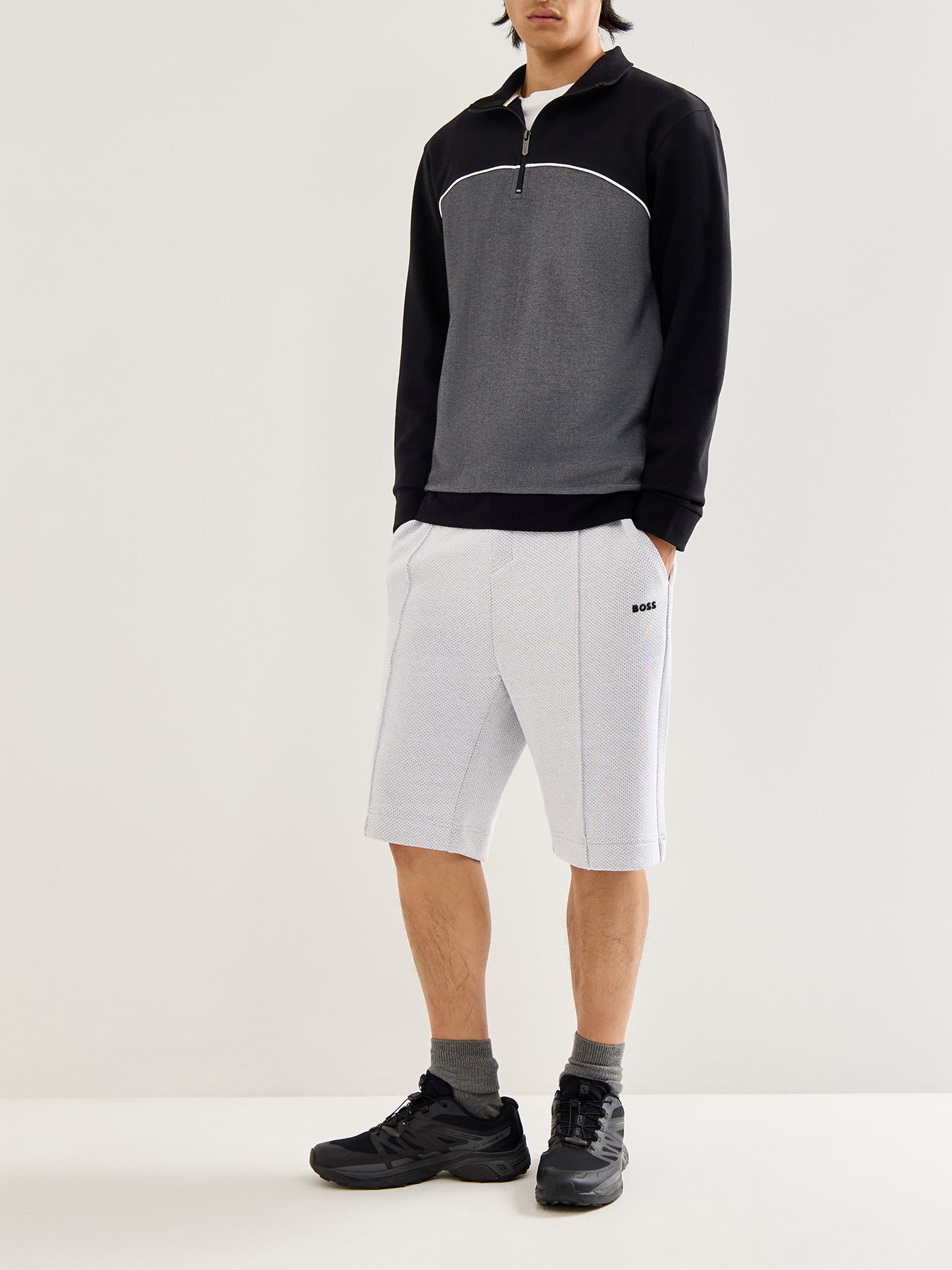 Tracksuit 1/4 Jacket Black