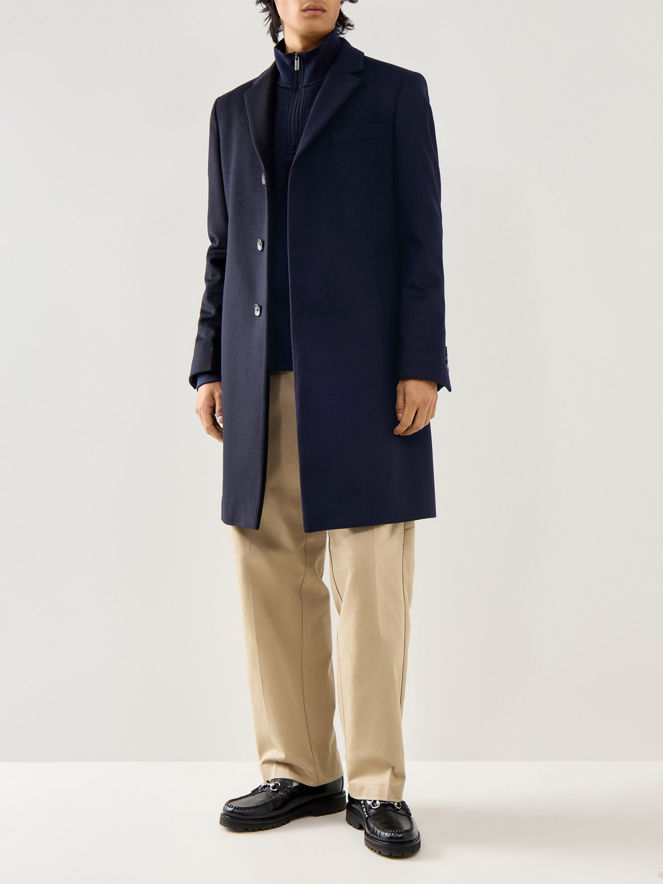 Structure 1/4 Zip Long Sleeves Dark Blue