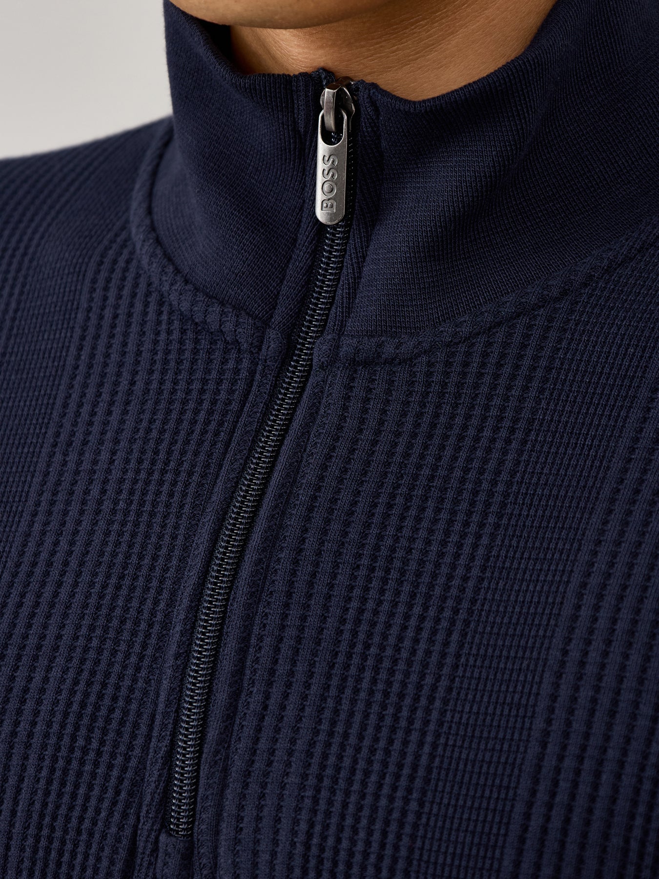 Structure 1/4 Zip Long Sleeves Dark Blue
