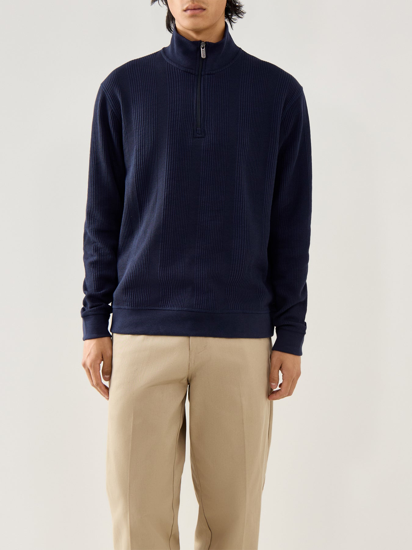 Structure 1/4 Zip Long Sleeves Dark Blue