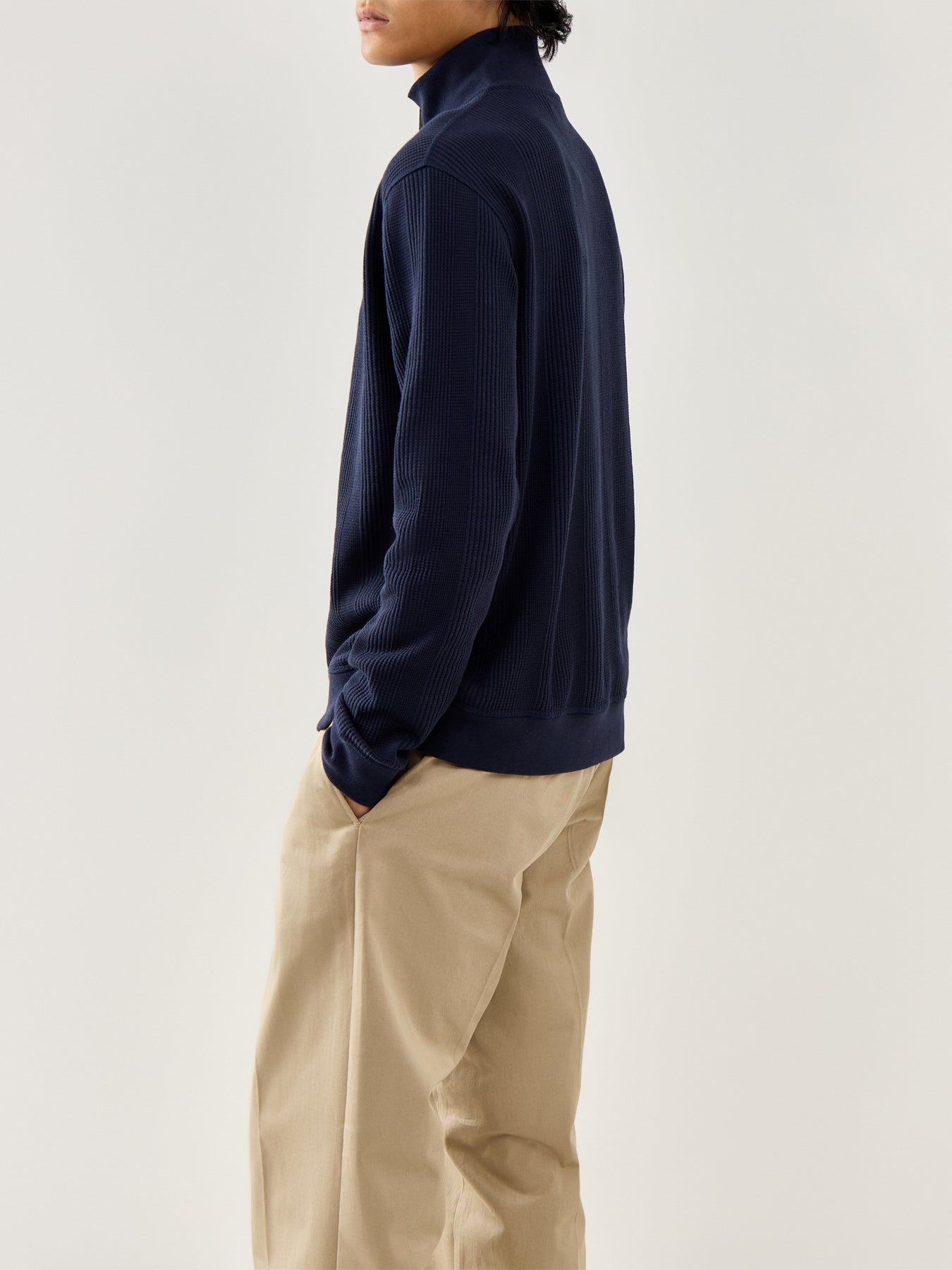 Structure 1/4 Zip Long Sleeves Dark Blue