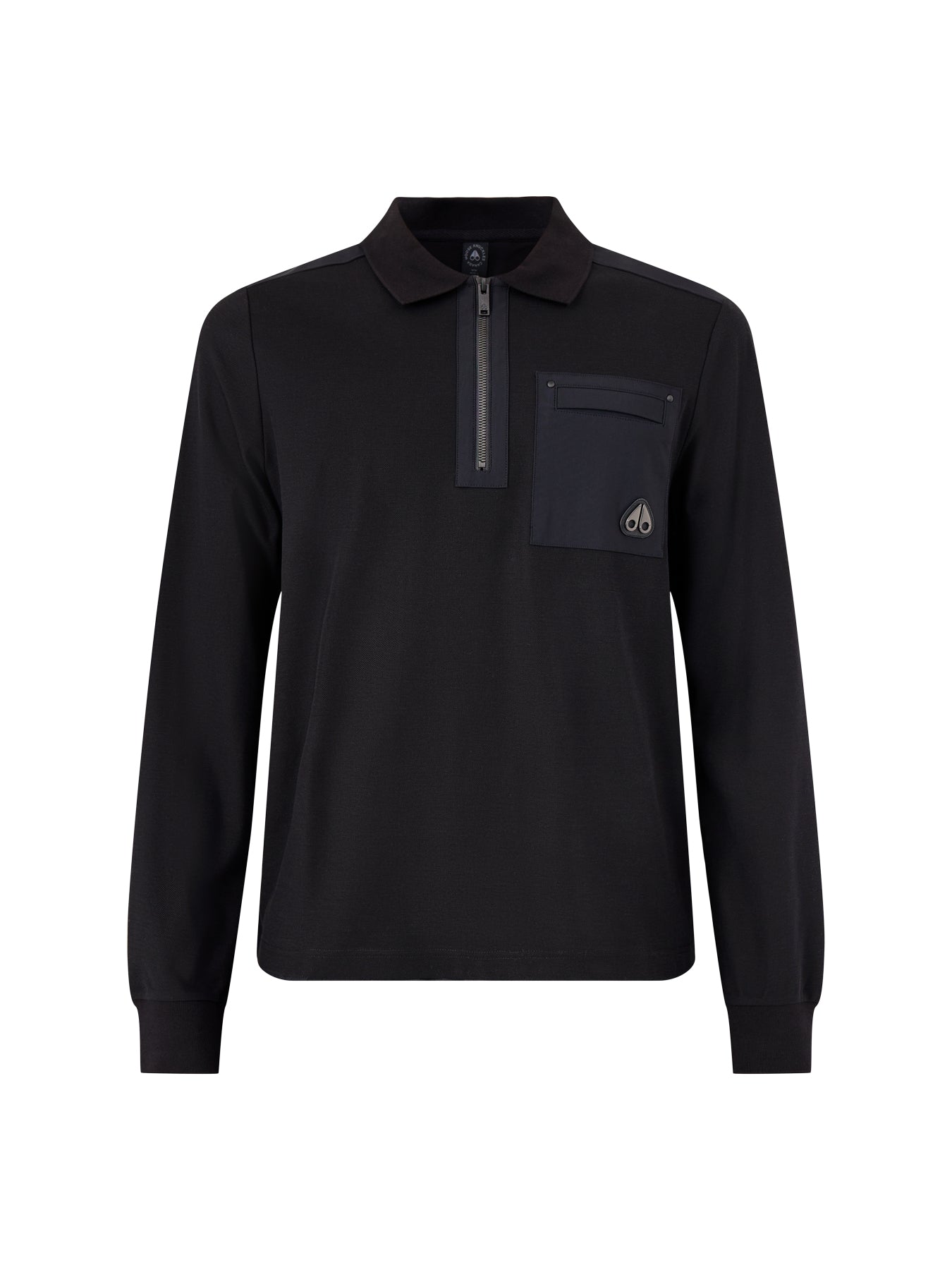 Dalon Long Sleeves Cotton Polo Black