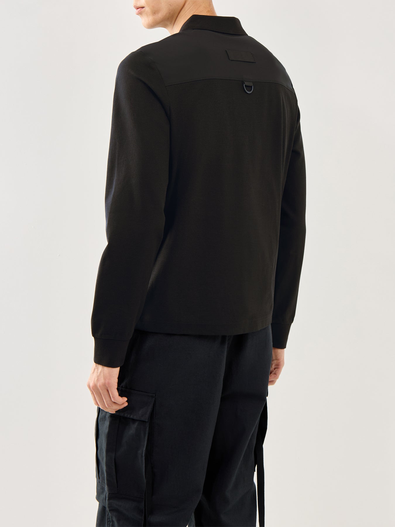 Dalon Long Sleeves Cotton Polo Black