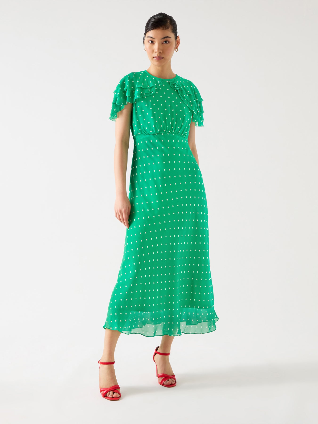 Ellen Green & Birch Polka Dot Print Dress