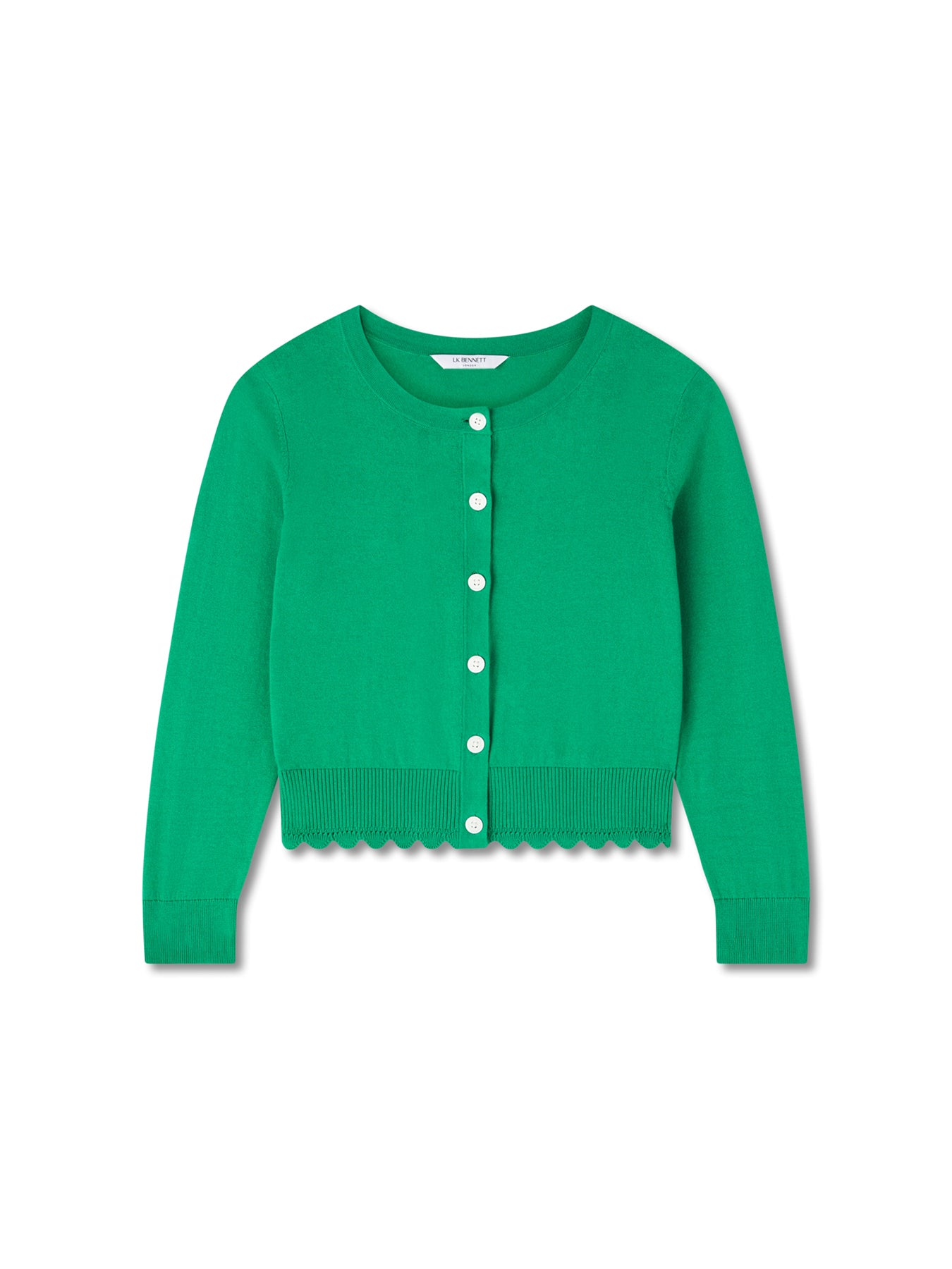 Vanessa Green Cotton Pointelle Detail Cardigan