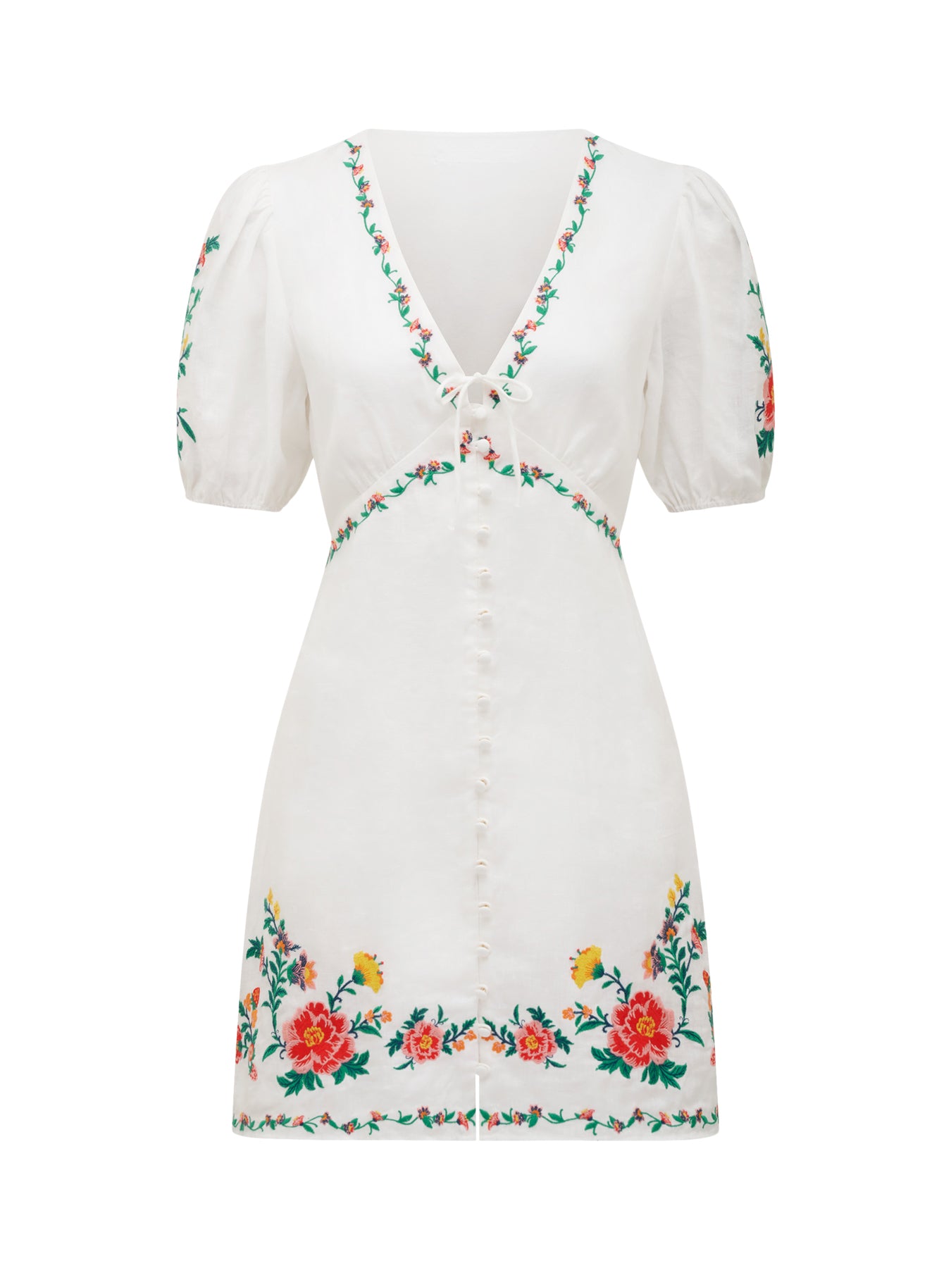 Veanne Embroidered Mini Dress