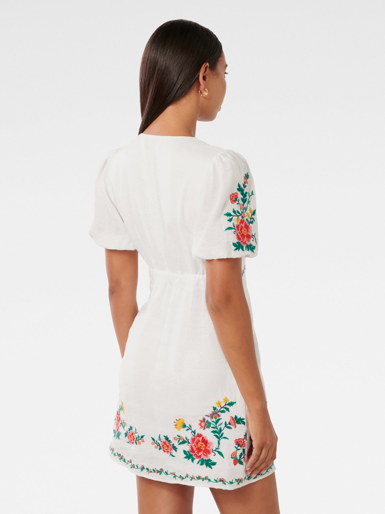 Veanne Embroidered Mini Dress