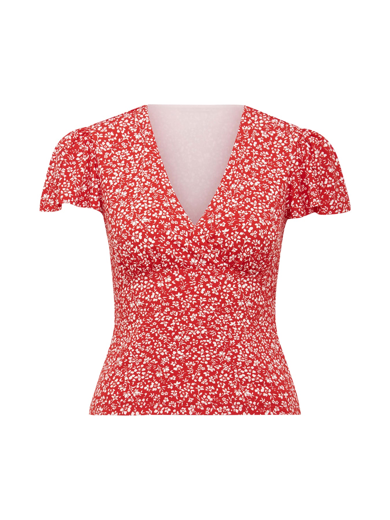 Lulu Printed Flutter Sleeves Top