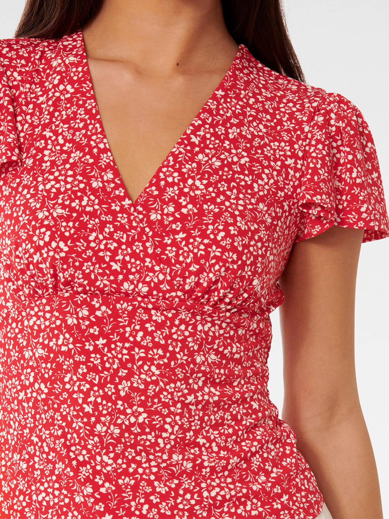 Lulu Printed Flutter Sleeves Top