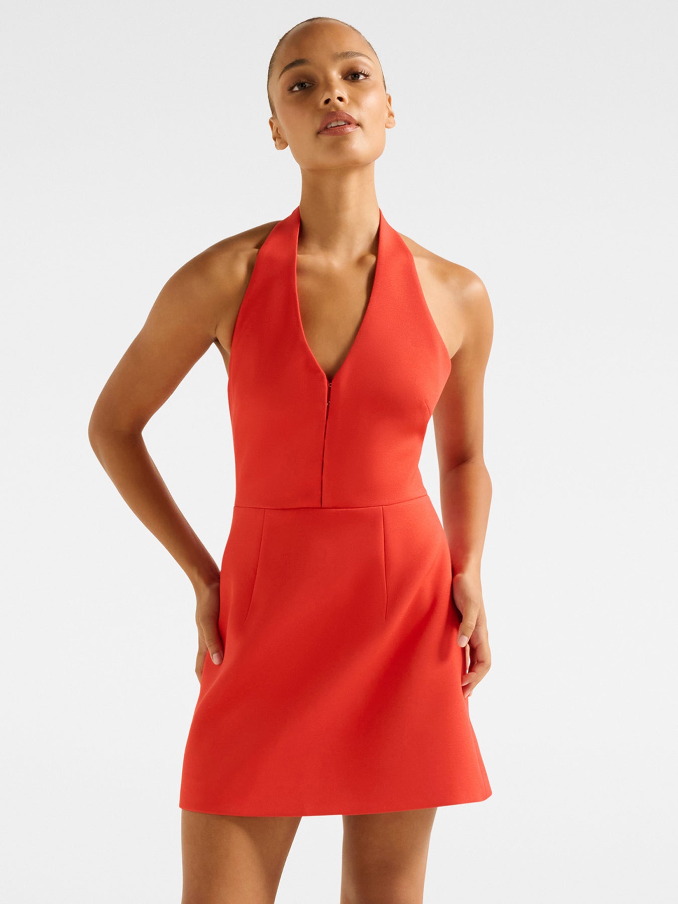 Ricki Halter Neck Hook and Eye Mini Dress