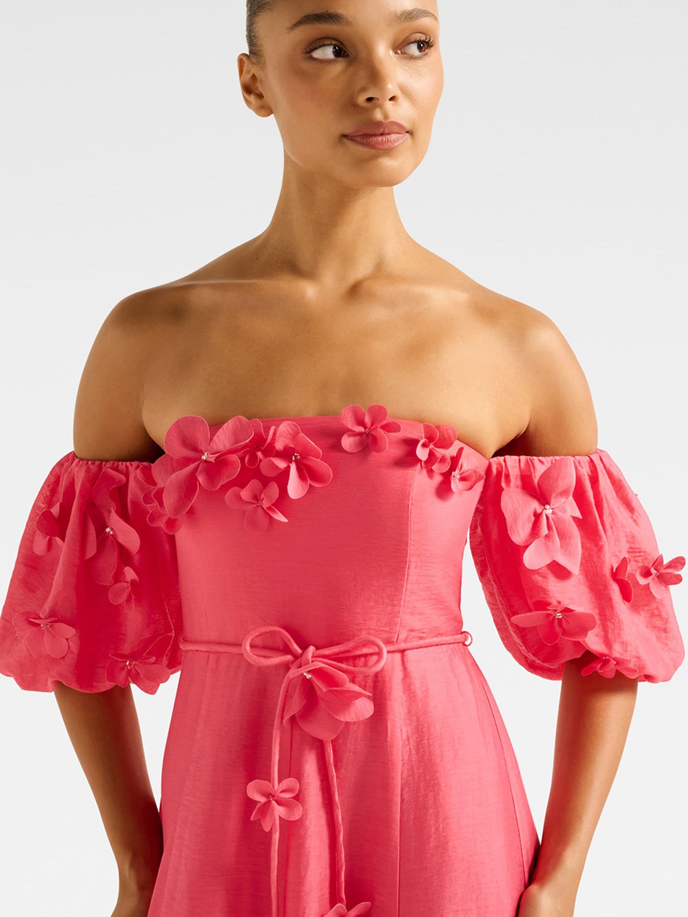 Cora Floral Applique Midi Dress