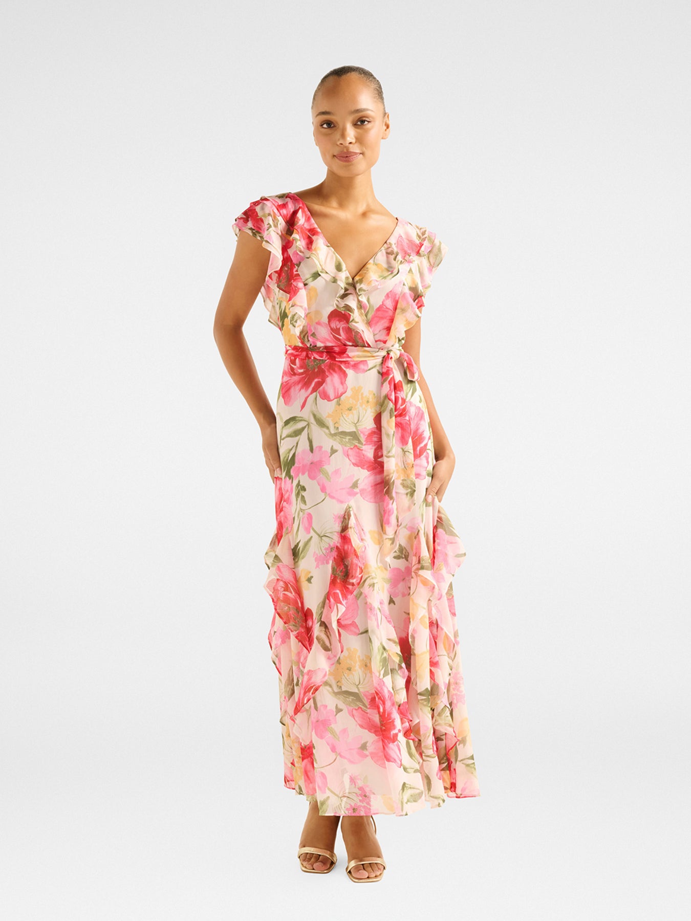 Naya Ruffle Midi Dress