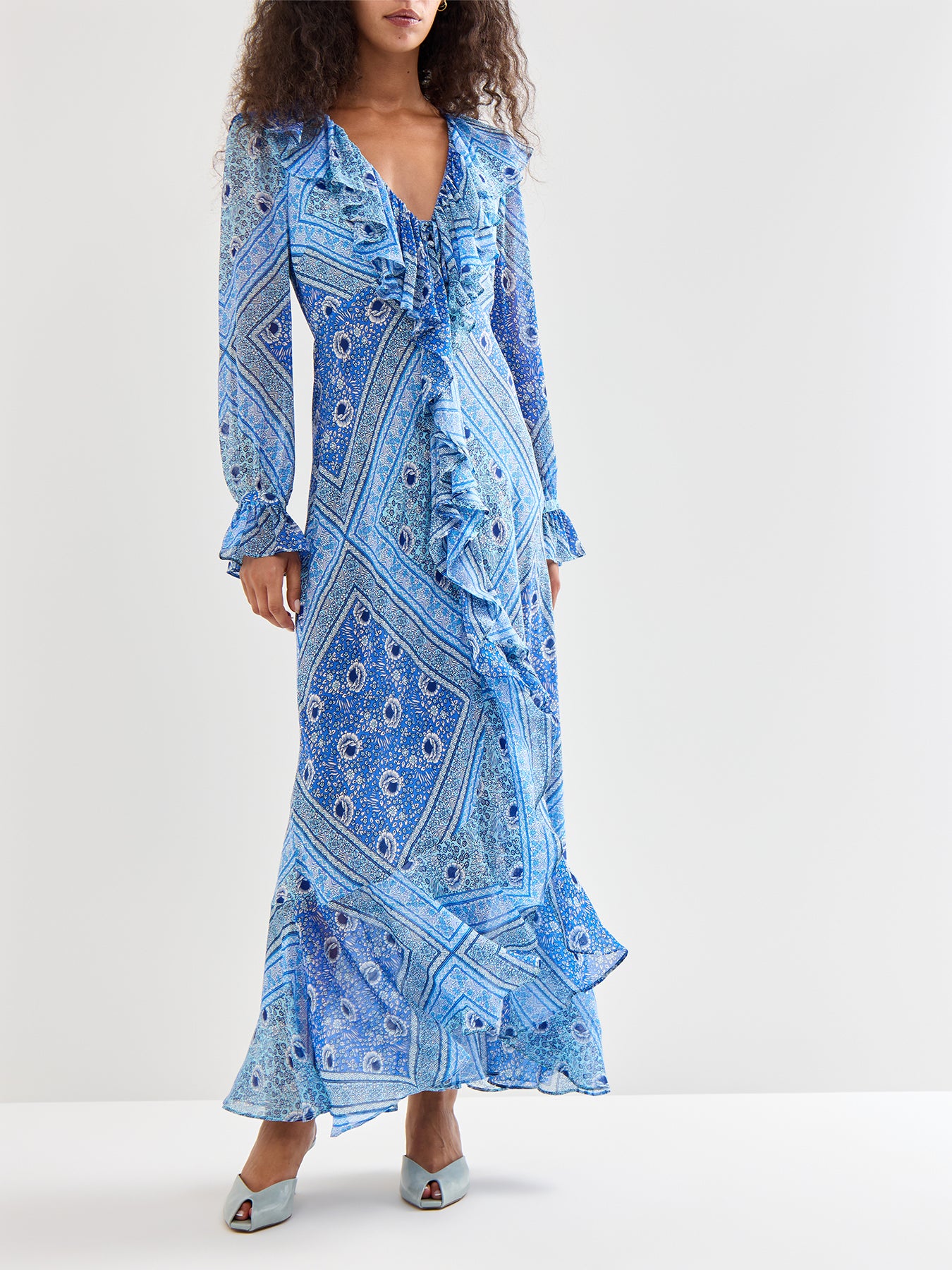 Gracye Dress Boho Scarf Blue