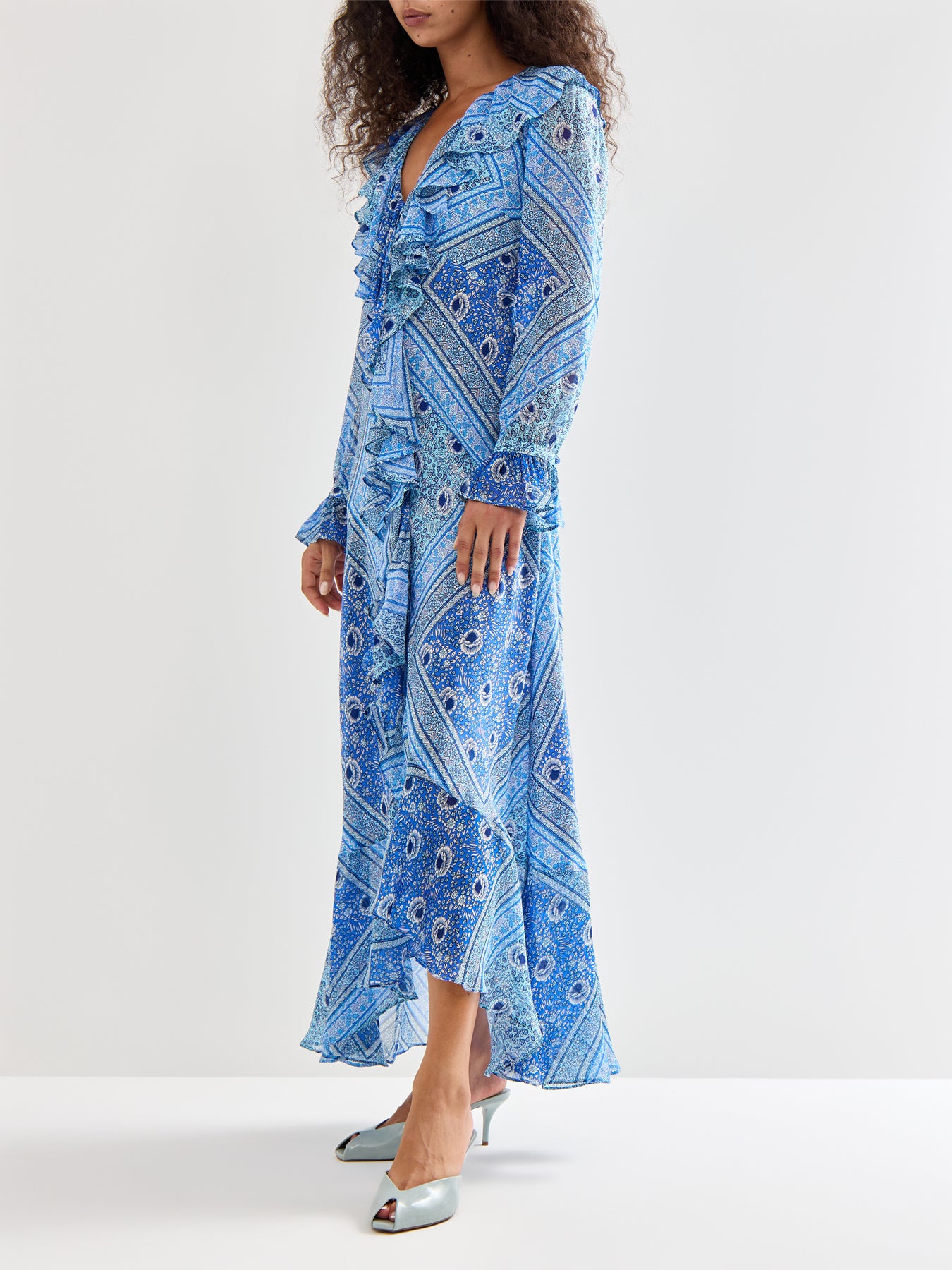 Gracye Dress Boho Scarf Blue