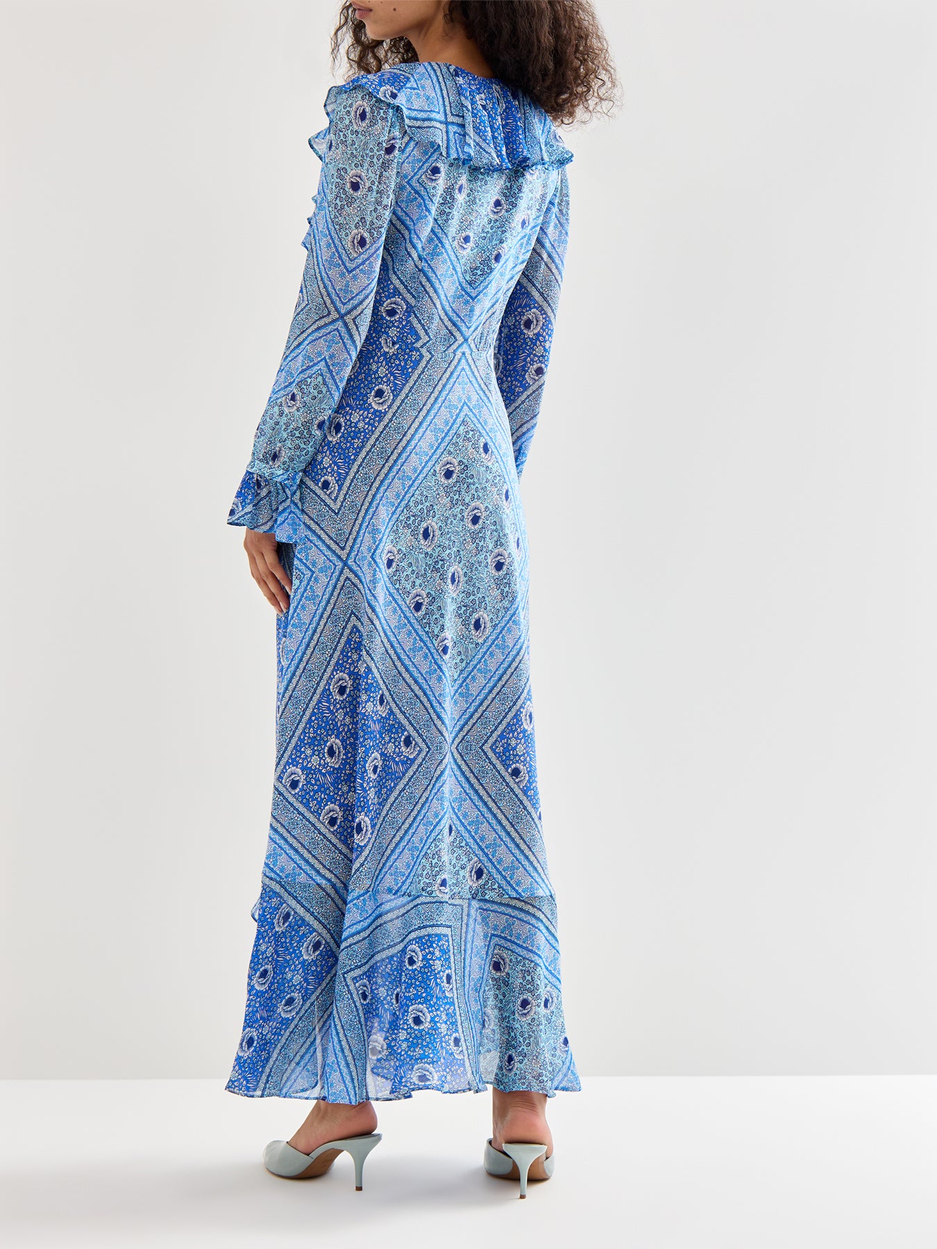 Gracye Dress Boho Scarf Blue