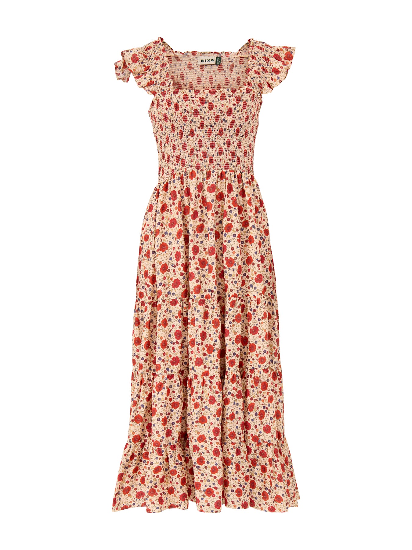 Kendall Floral Midi Dress Cream