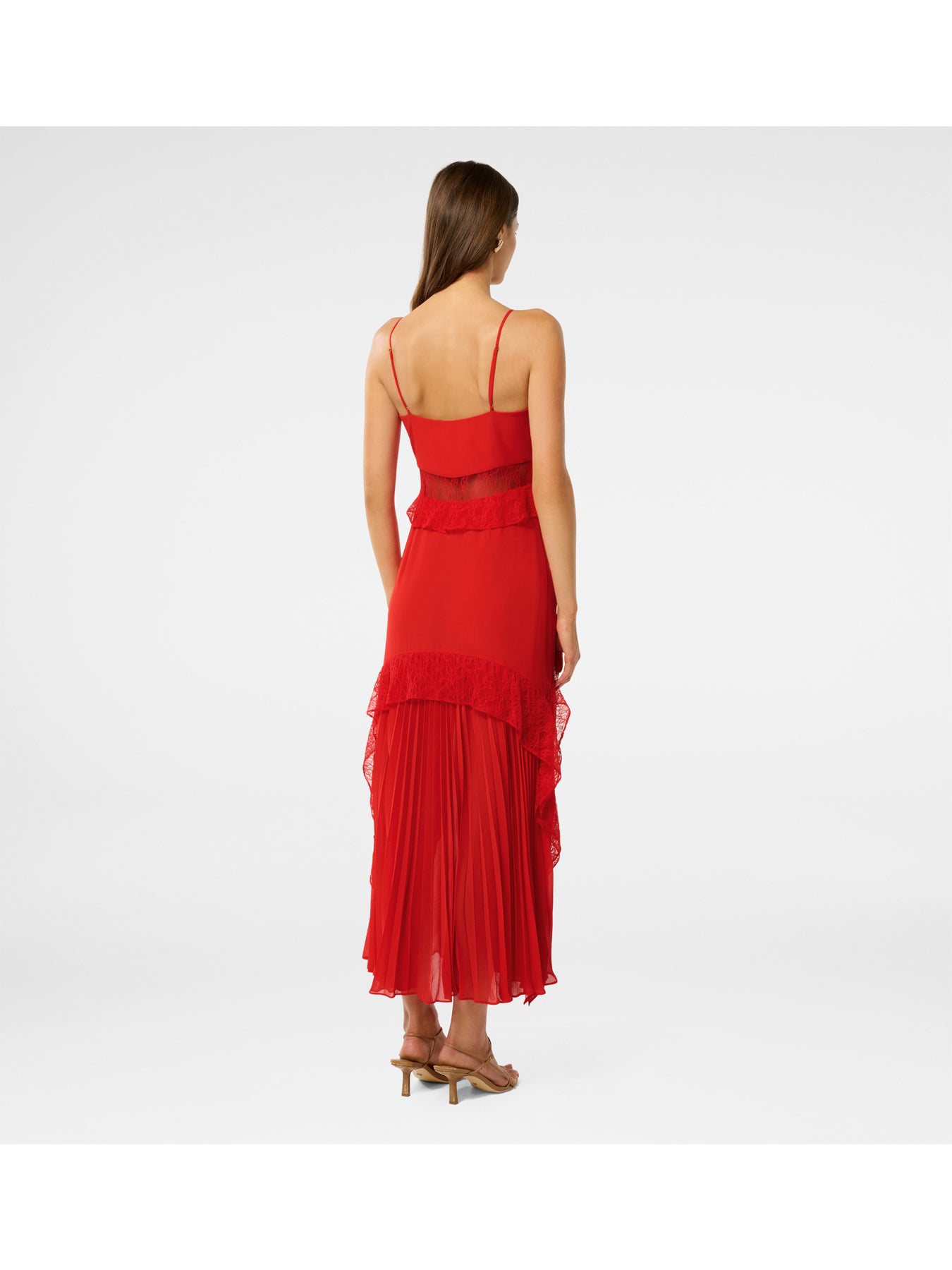 Lara Pleated Ruffle Maxi Dress
