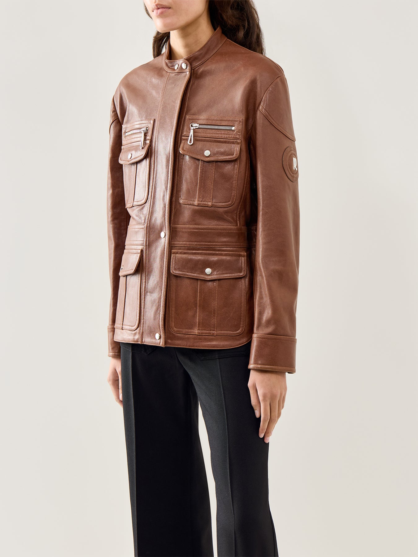 Leather Zip-Front Jacket