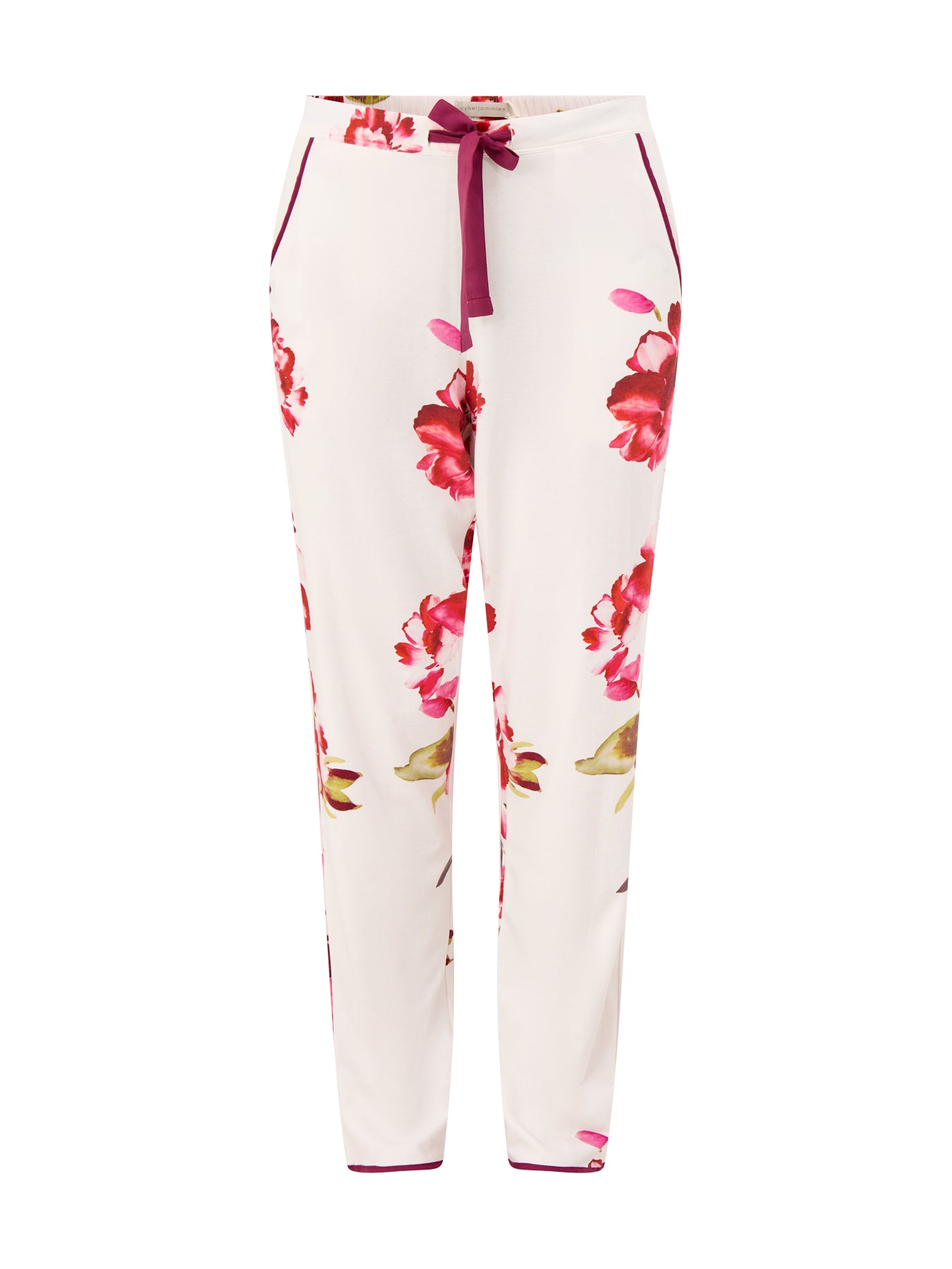 Floral Jersey Pyjama Trousers Oxblood
