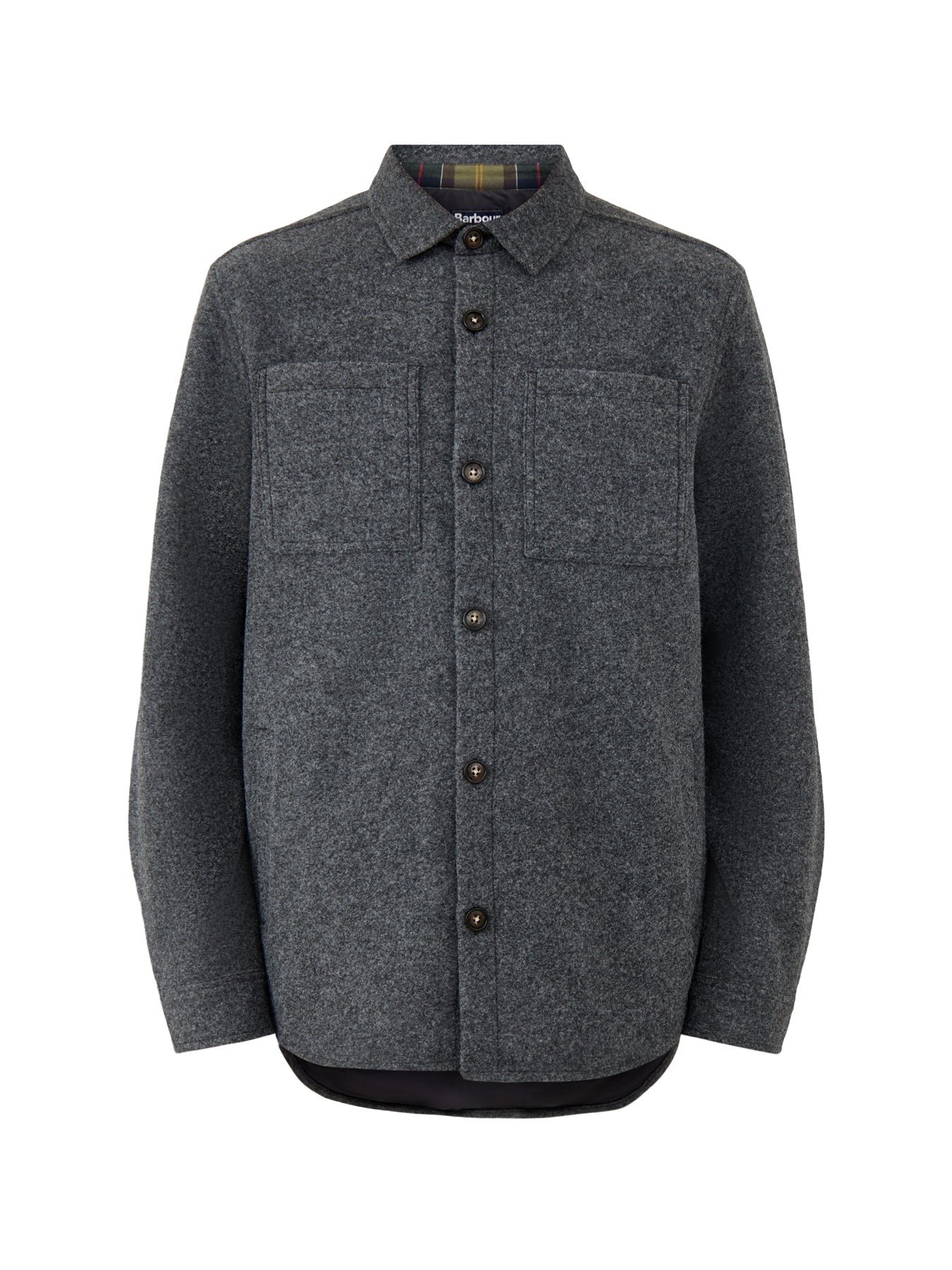 Marlow Tailored Wool Blend Overshirt Dark Grey Marl