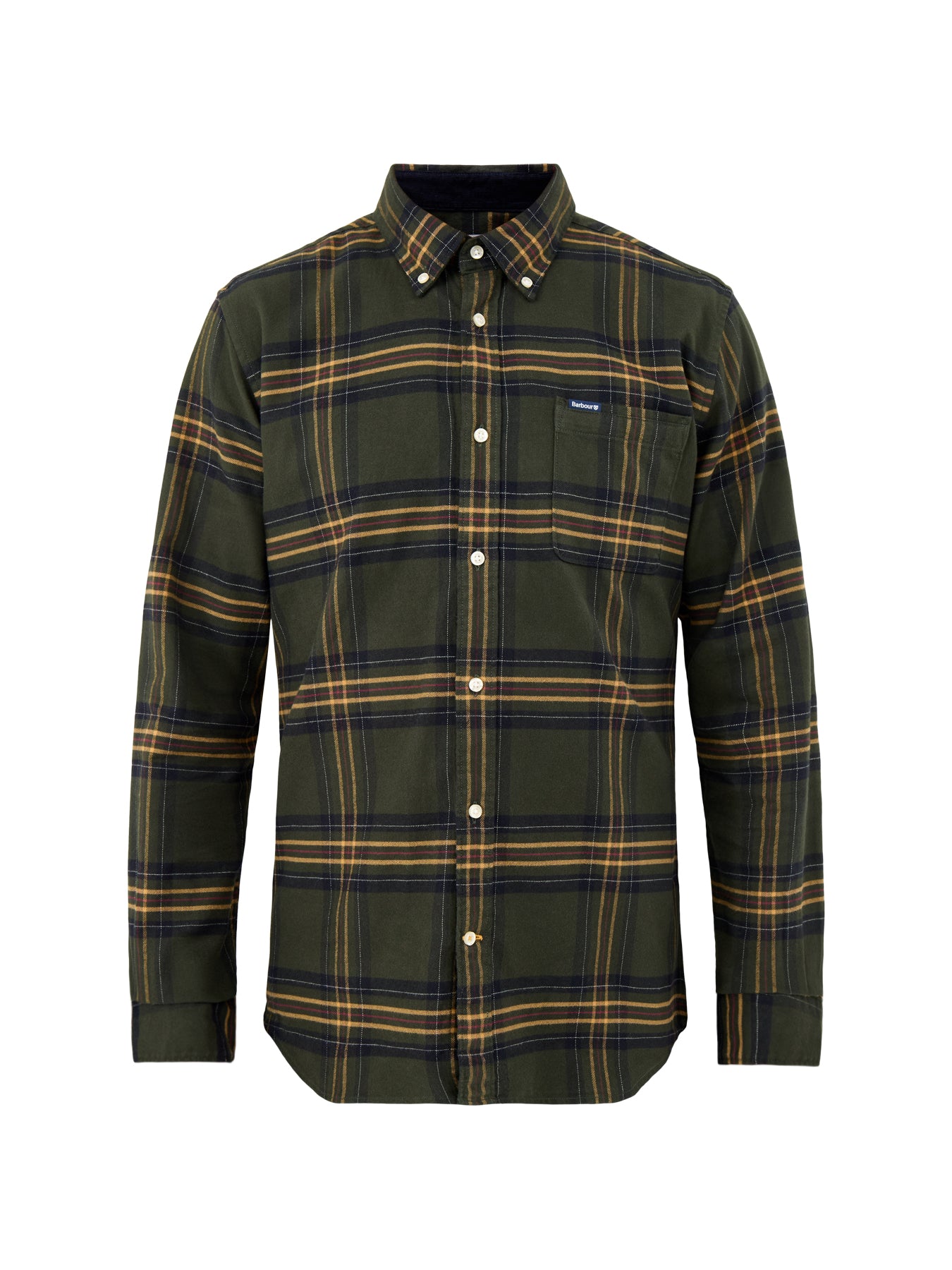 Portdown Tailored Cotton Checked Shirt Olive