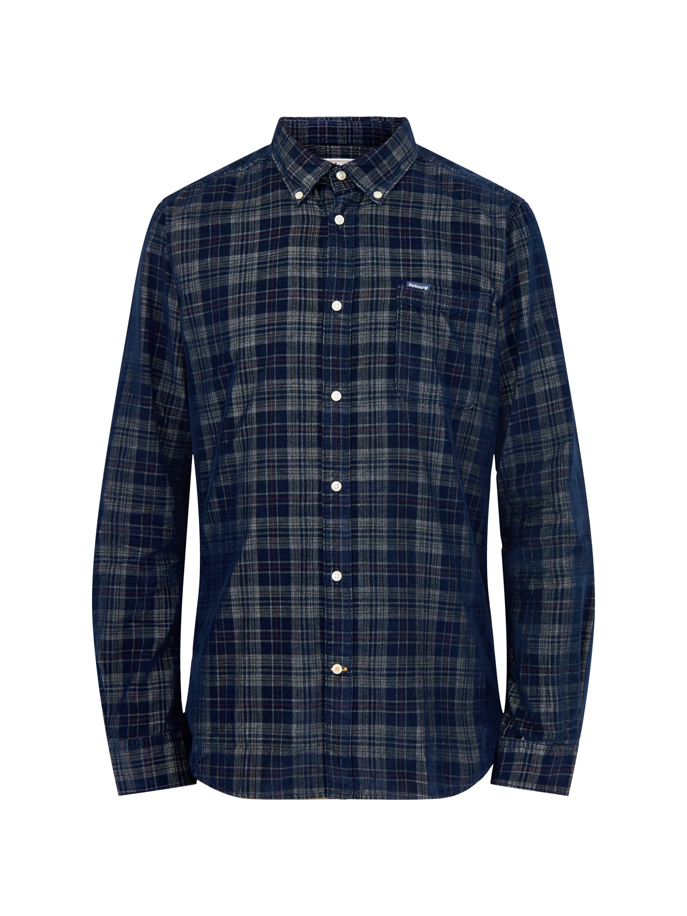 Southfield Tailored Checked Cord Shirt Dark Navy