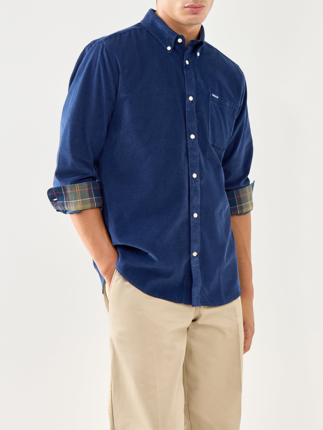 Ramsey Tailored Cotton Cord Shirt Denim