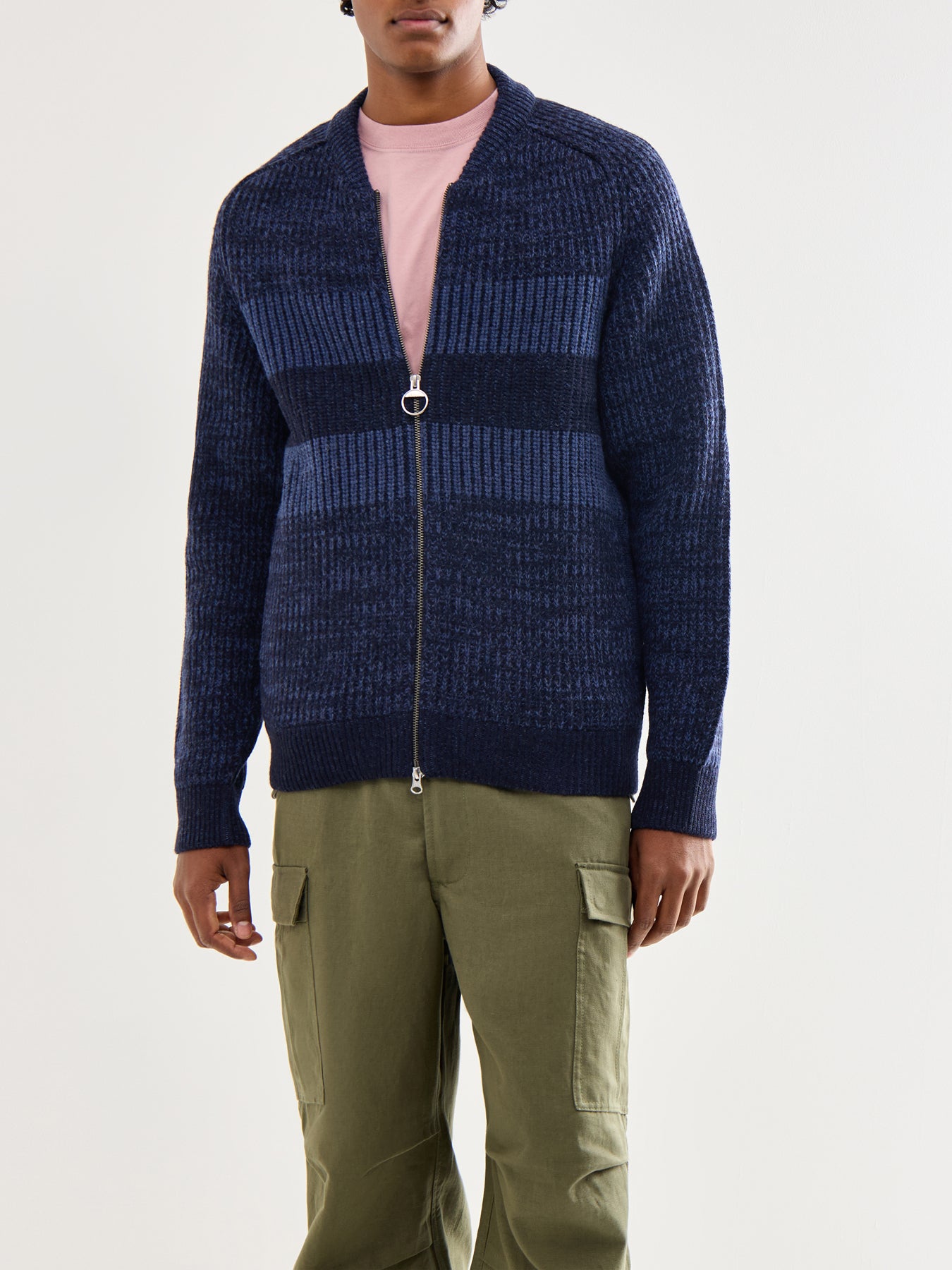 Knitted Bomber Jacket Navy