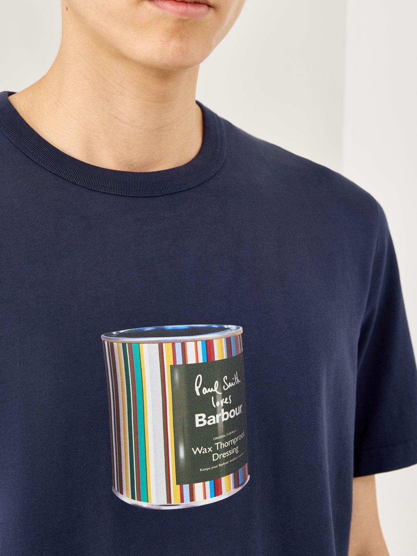Paul Smith Loves Barbour Wax Tin Graphic T-Shirt Champion Blue