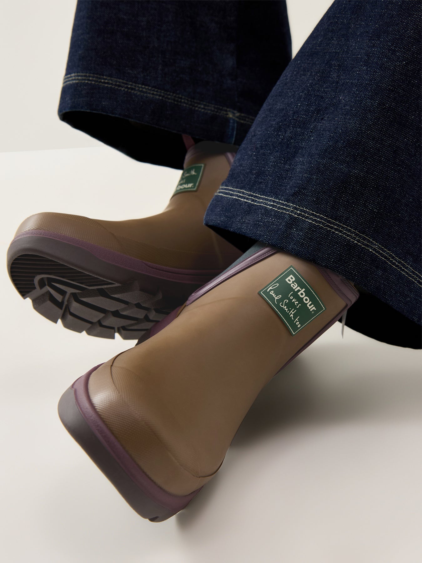 Paul Smith Loves Barbour Chelsea Wellington Boots Tan