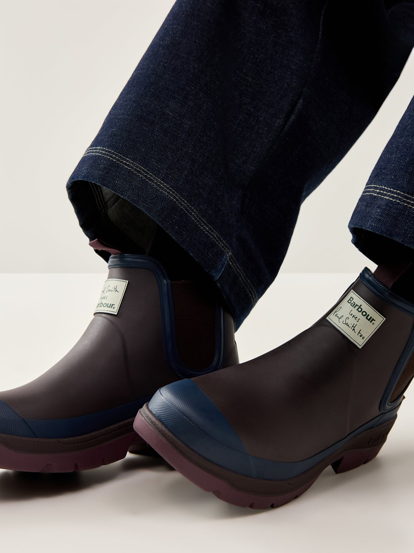 Paul Smith Loves Barbour Chelsea Wellington Boots Rustic