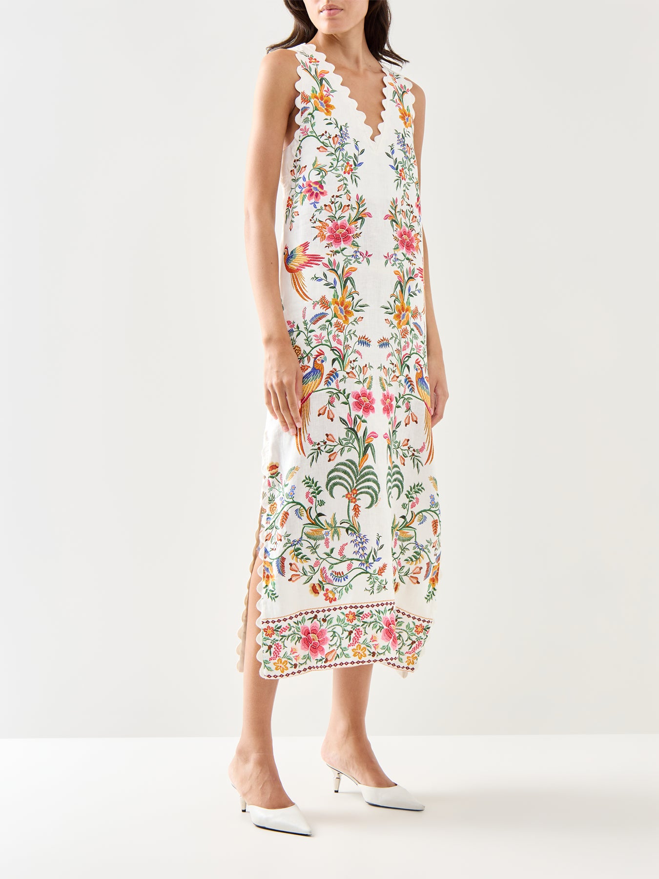 Delicate Forest Off White Maxi Dress