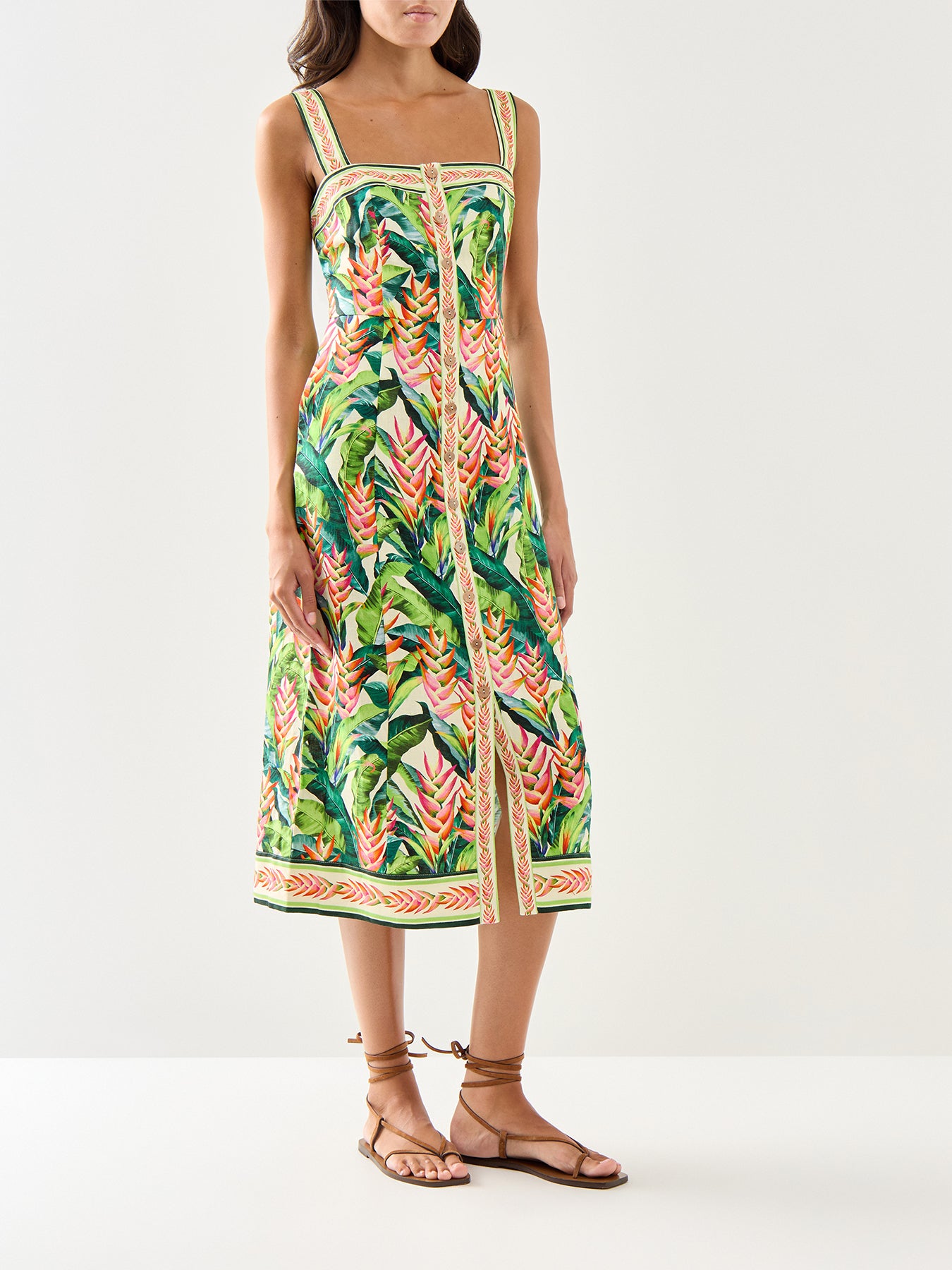 Heli Leaves Pearl Midi Dress