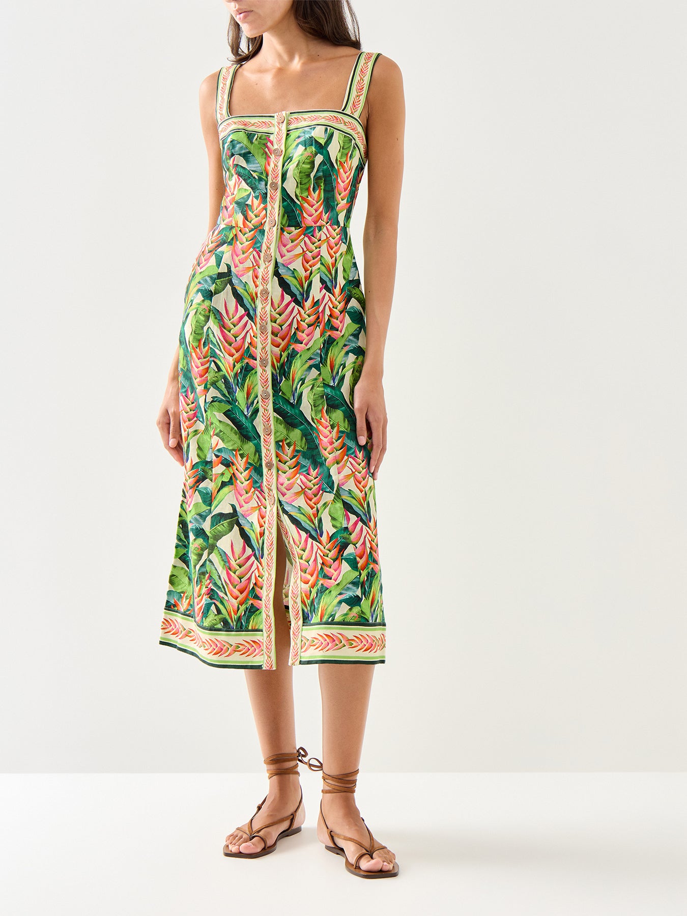Heli Leaves Pearl Midi Dress