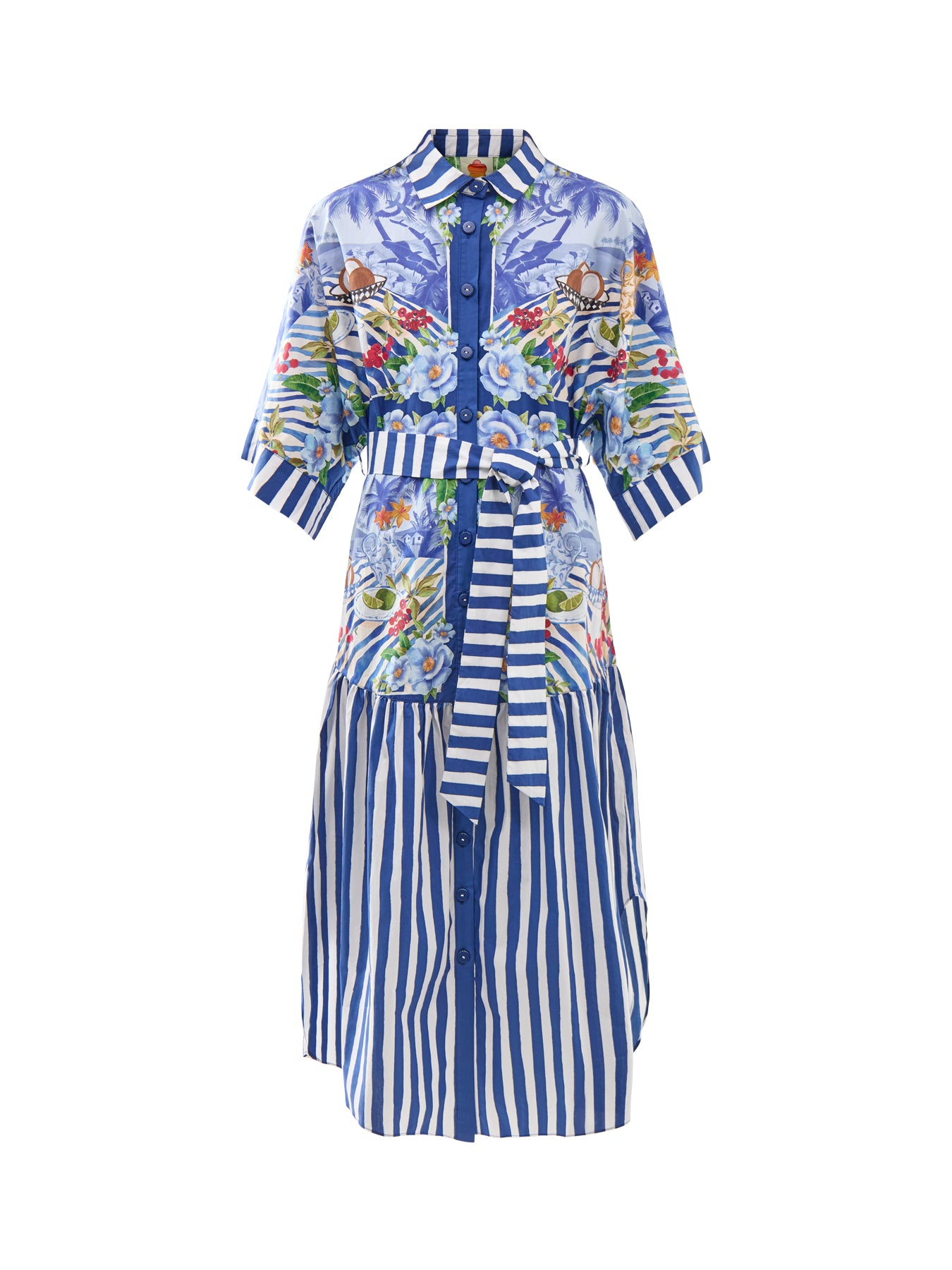Fresh Table Scarf Blue Midi Dress