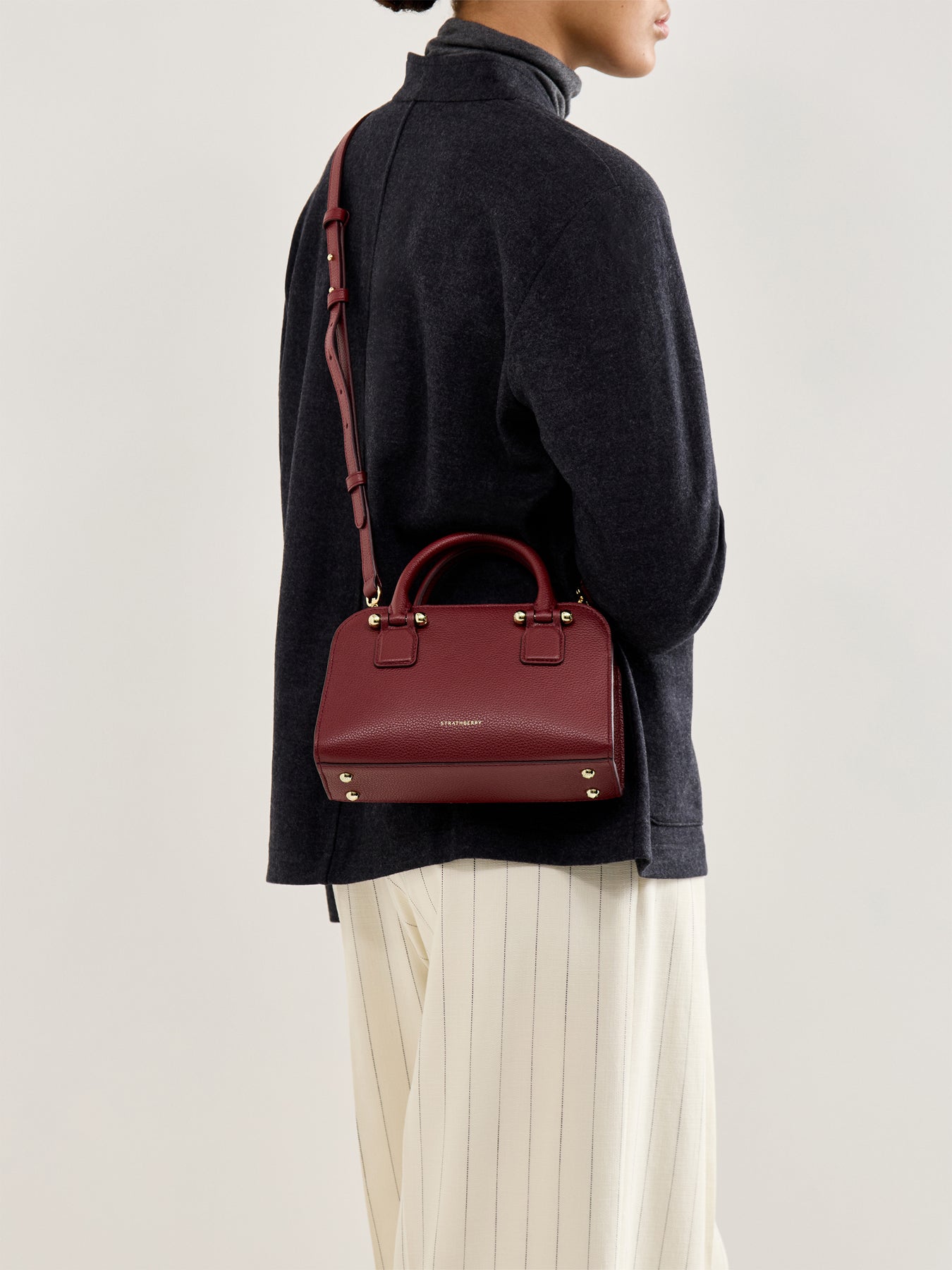 Georgia Mini Leather Tote Oxblood