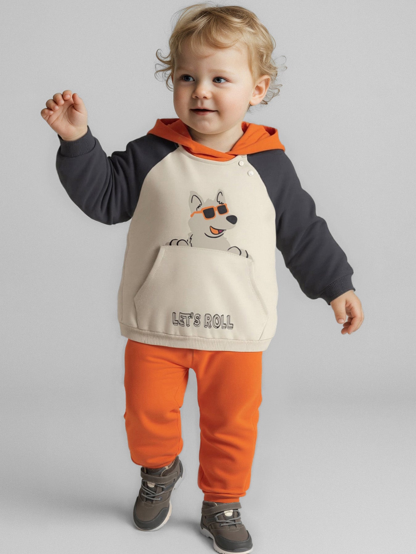 Baby Wolf Two-Piece Tracksuit Pumpkin