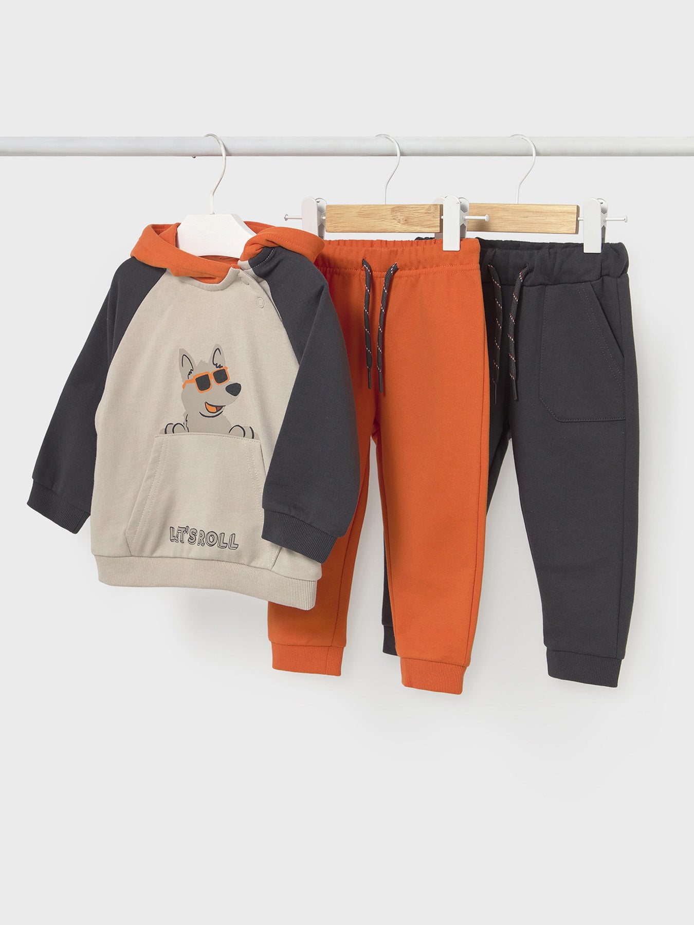 Baby Wolf Two-Piece Tracksuit Pumpkin