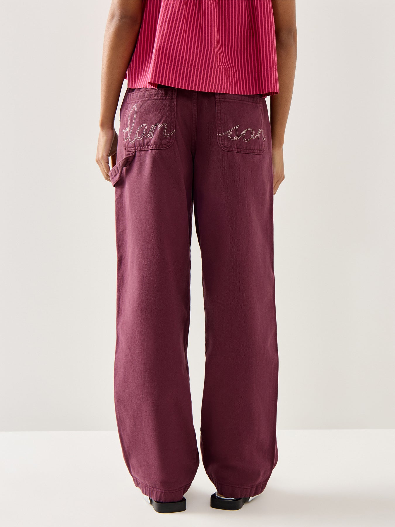 Drew Cotton Jeans Burgundy