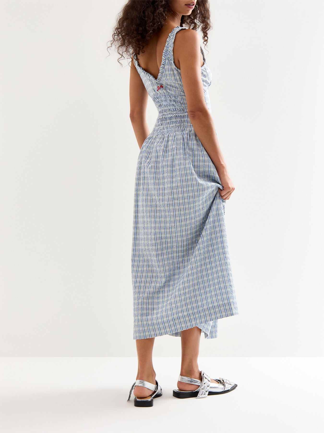 Mallory Midi Dress Cloudy Check