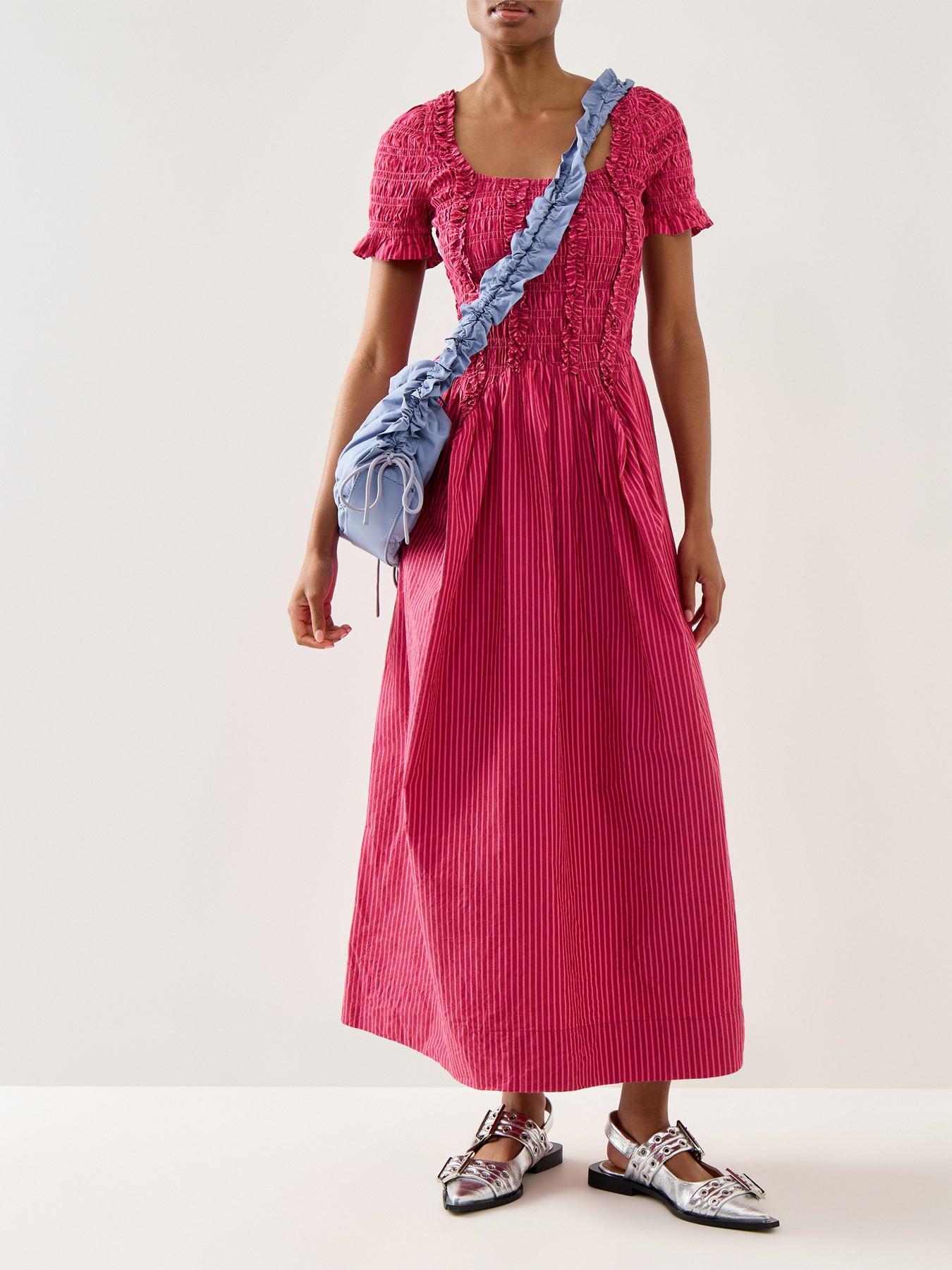 Raphaela Ruffle Midi Dress  Berry Business