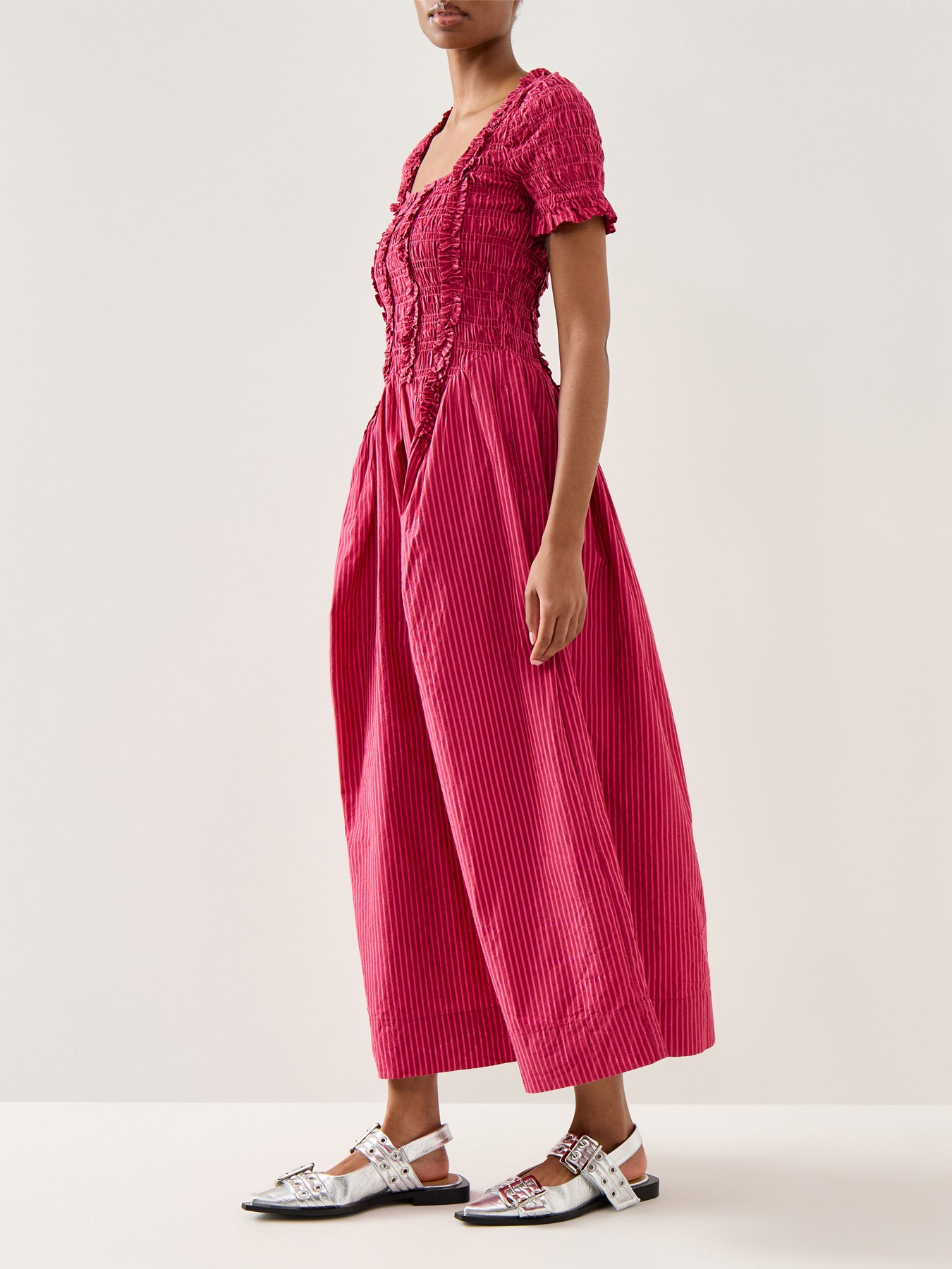 Raphaela Ruffle Midi Dress  Berry Business