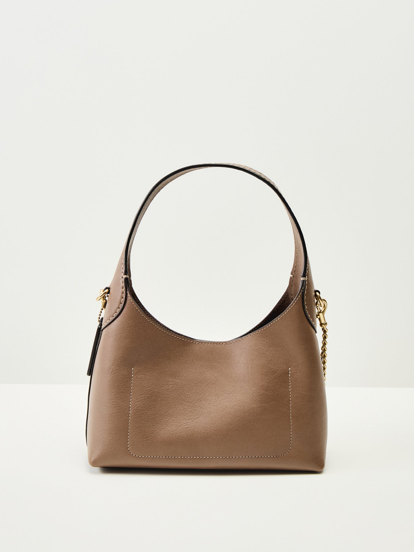 Brooklyn Shoulder Leather Bag 23 Dark Stone