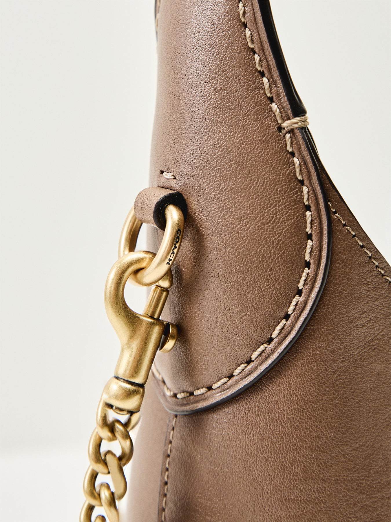 Brooklyn Shoulder Leather Bag 23 Dark Stone