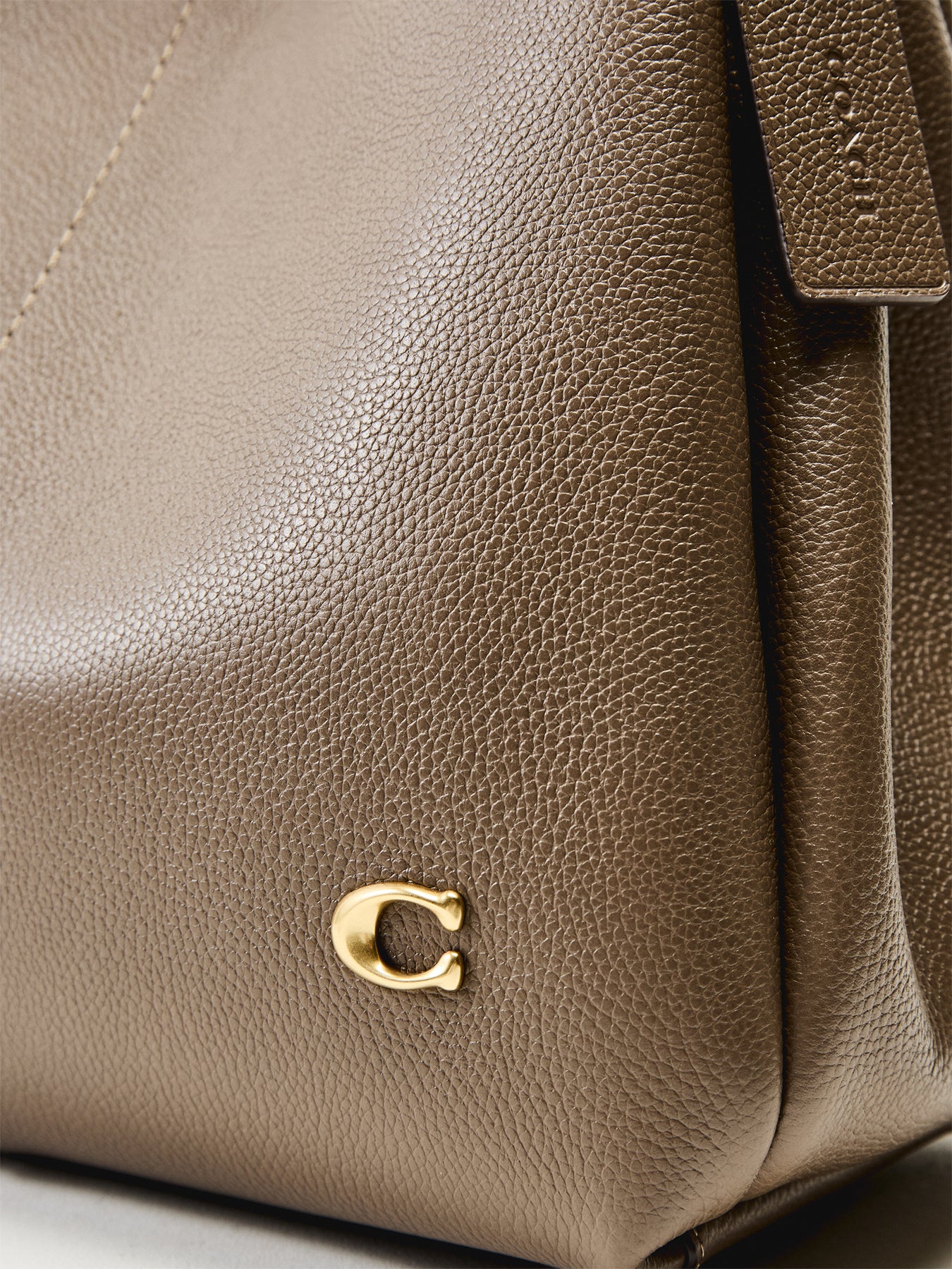 Lana Shoulder Leather Bag Dark Stone