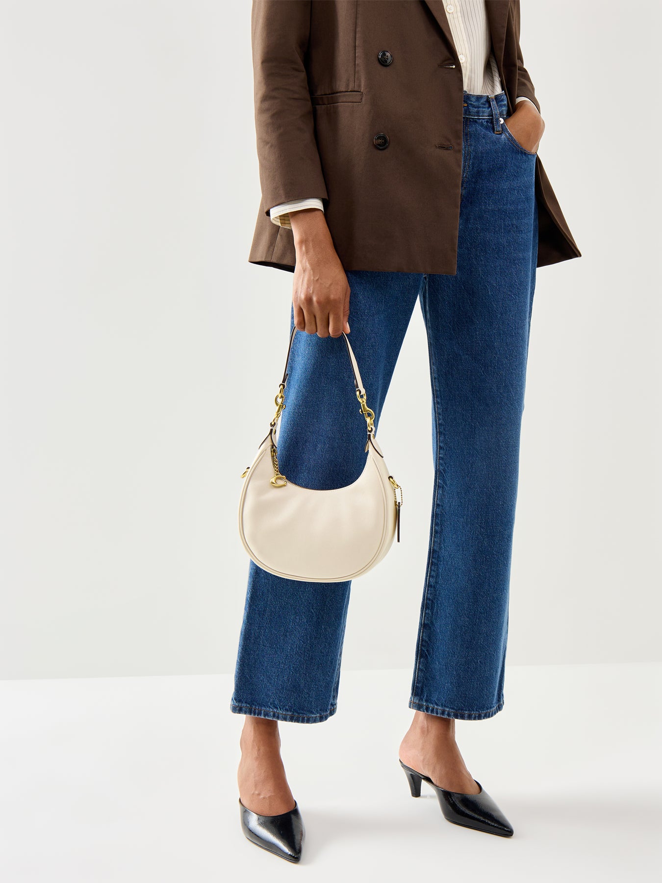 Jonie Leather Bag 22 Chalk