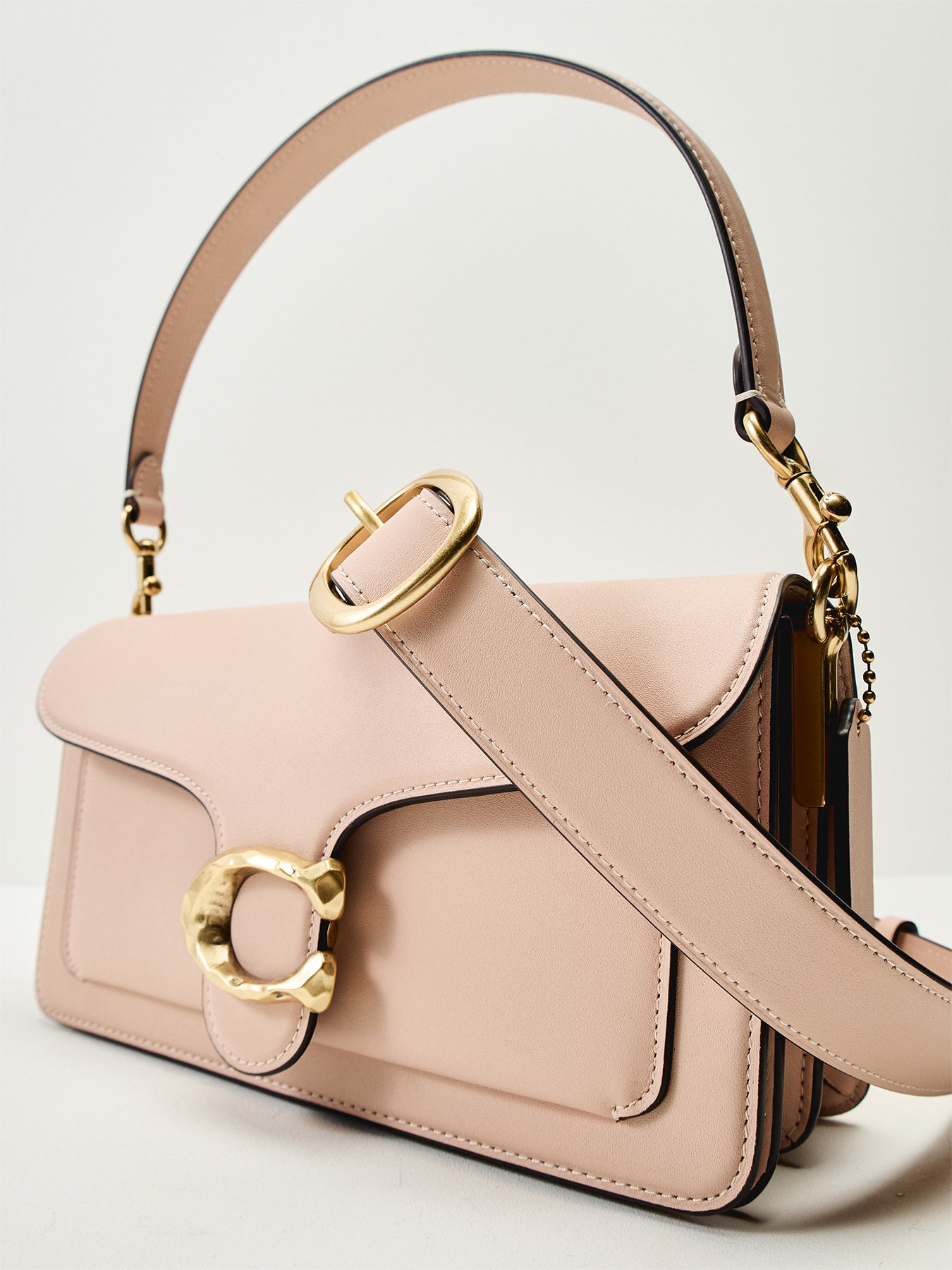 Tabby Shoulder Bag 26 with Hammered C Hardware Cream