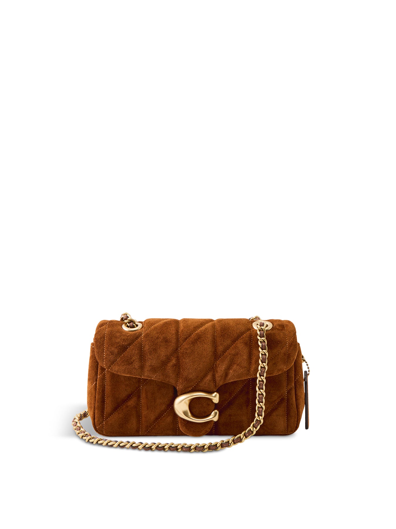 Quilted Suede Tabby 20 Shoulder Bag Warm Brown