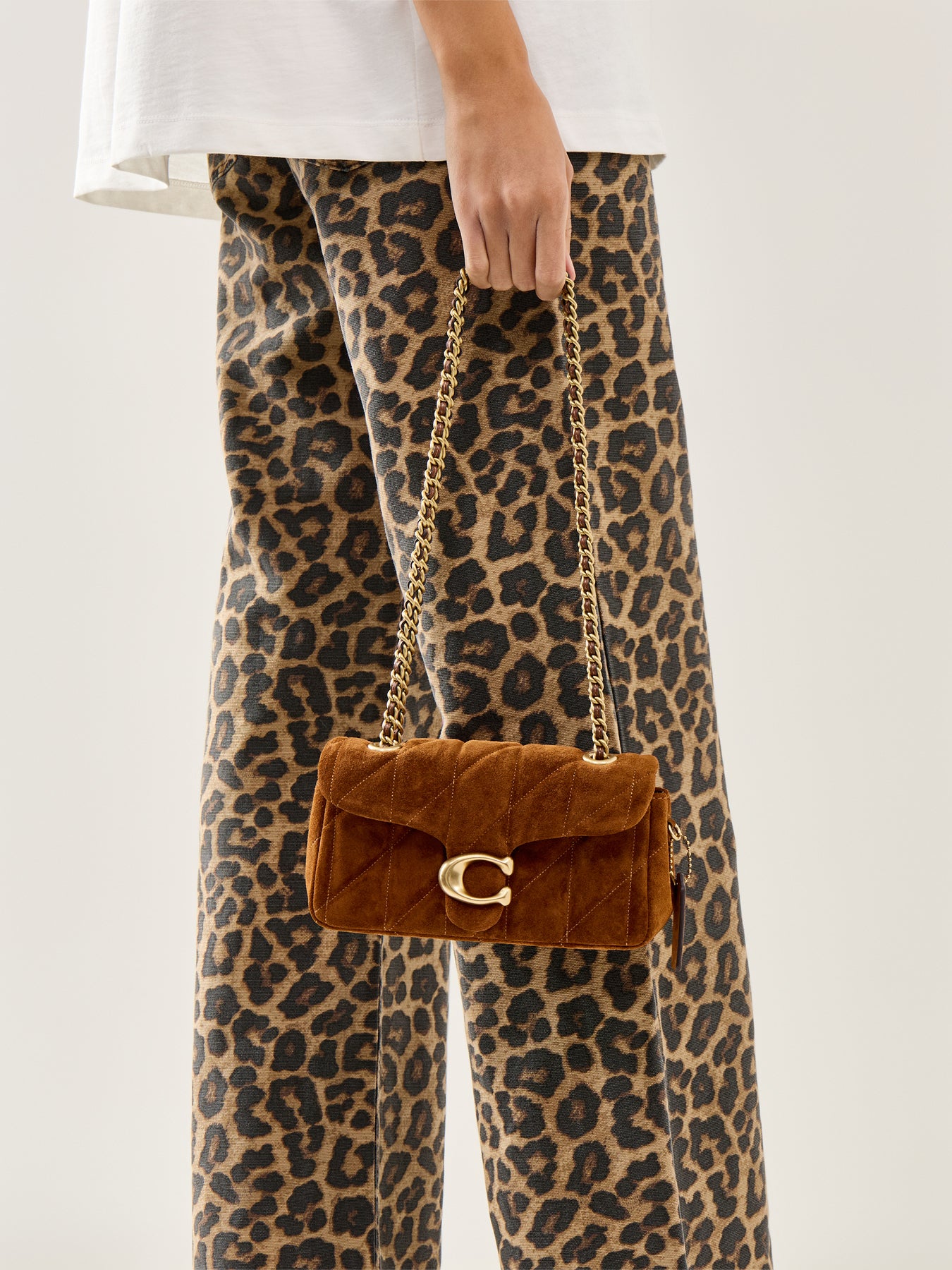 Quilted Suede Tabby 20 Shoulder Bag Warm Brown
